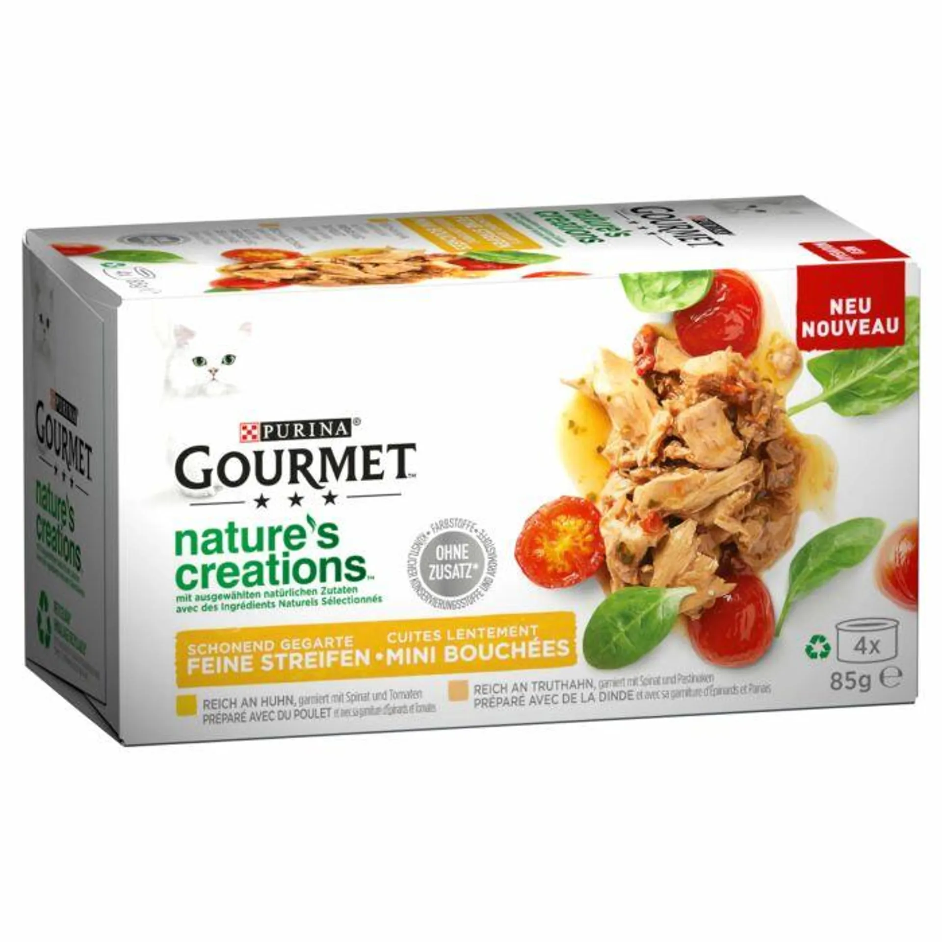 Gourmet Katzenfutter Nature's Creation Fleisch 4x85g