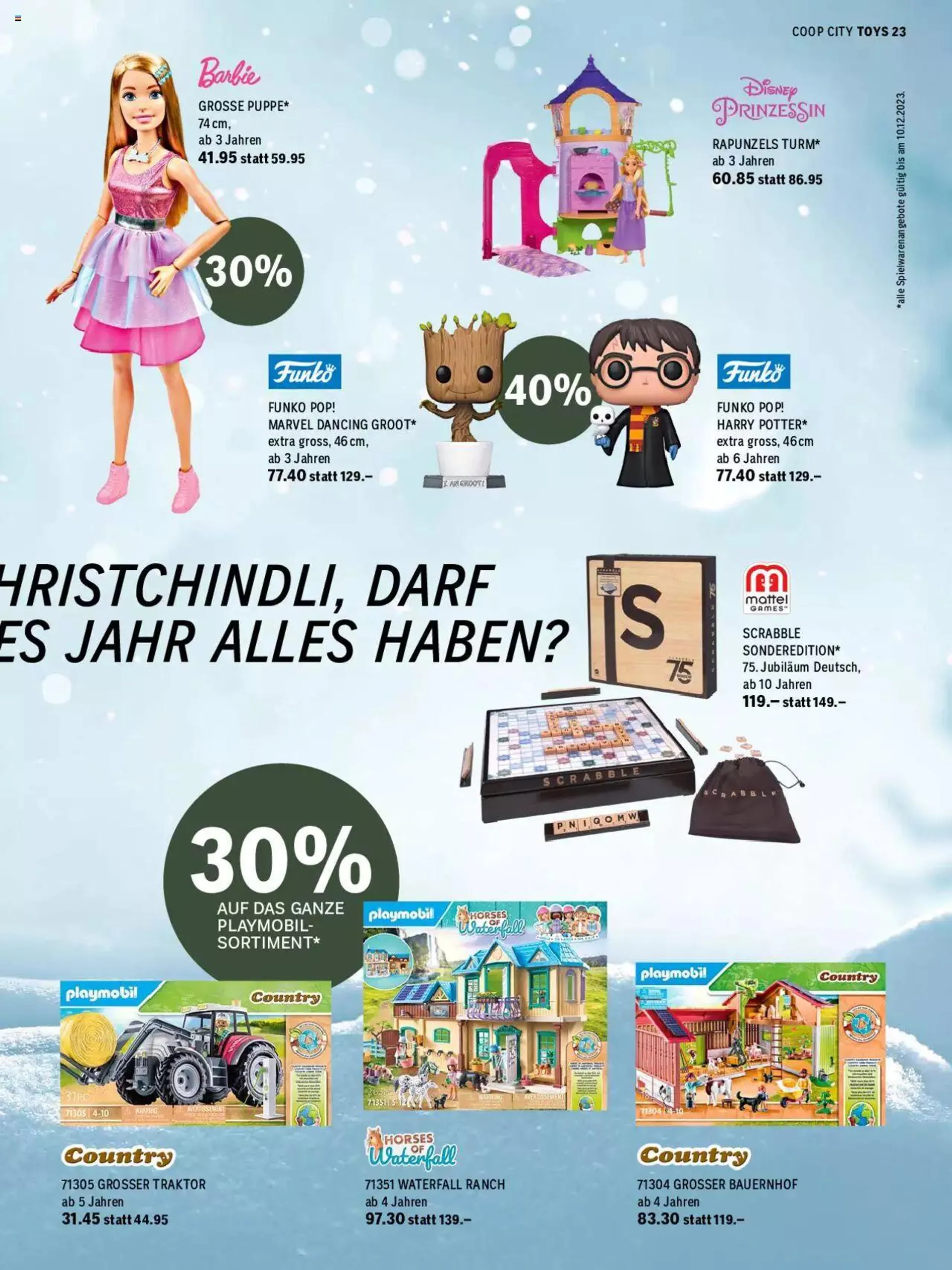 Coop City Aktionen Weihnachten von 28. November bis 17. Dezember 2023 - Prospekt seite  23