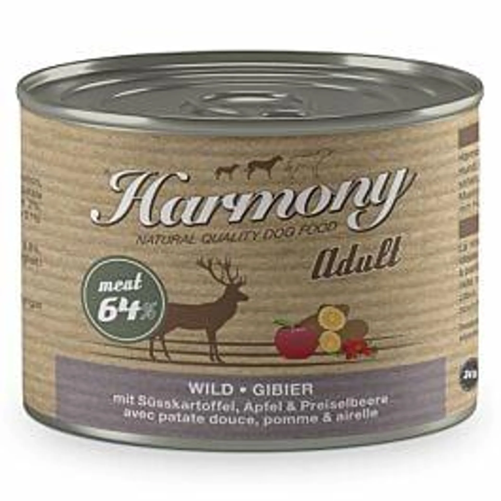 Harmony Dog Natural Nassfutter Wild mit Süsskartoffel, Apfel & Preiselbeeren