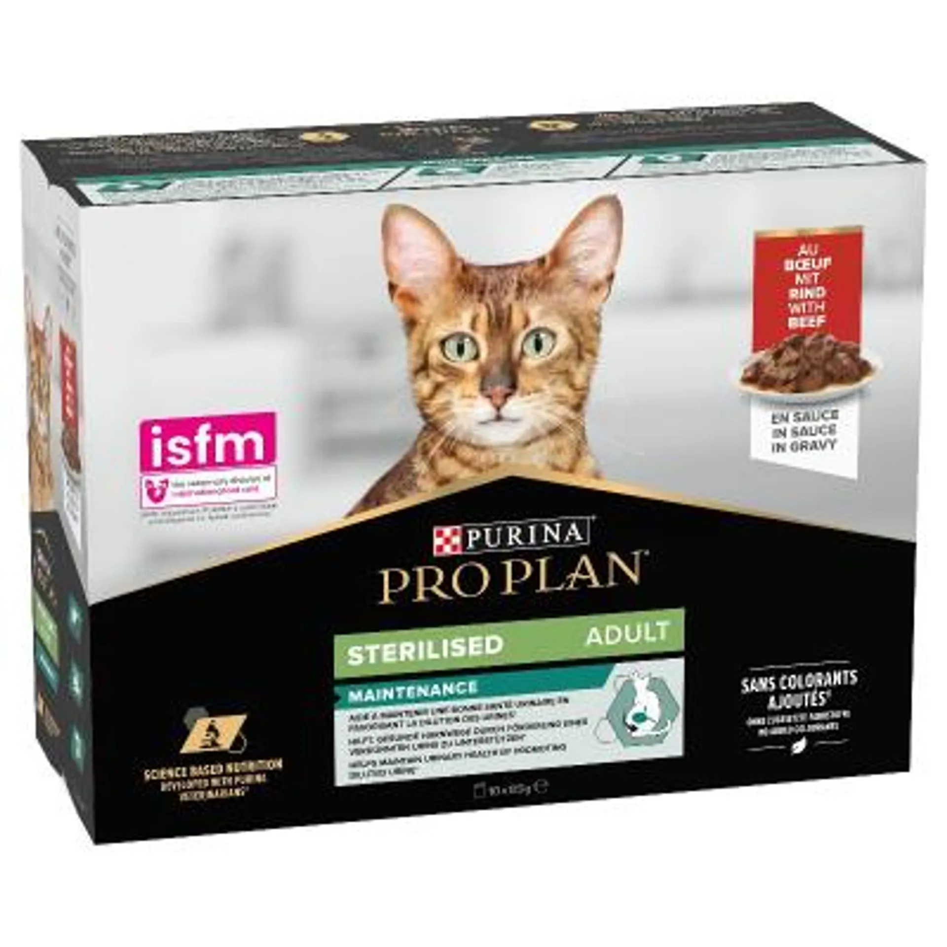 ProPlan Katzenfutter Adult Sterilised Maintenance Rind in Sauce 10x85g