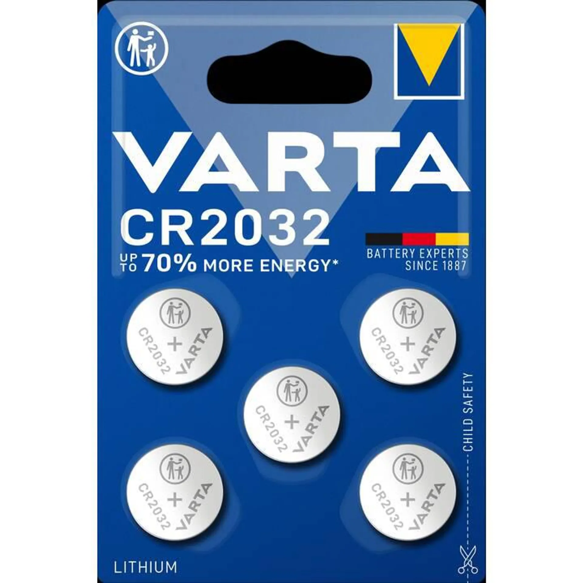 VARTA Batterie (CR2032, Universell, 5 Stück)