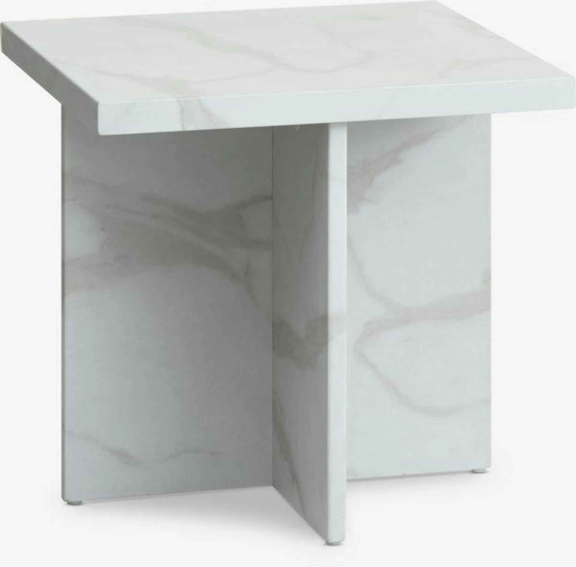 End table GANDRUP 45x45 white marble colour