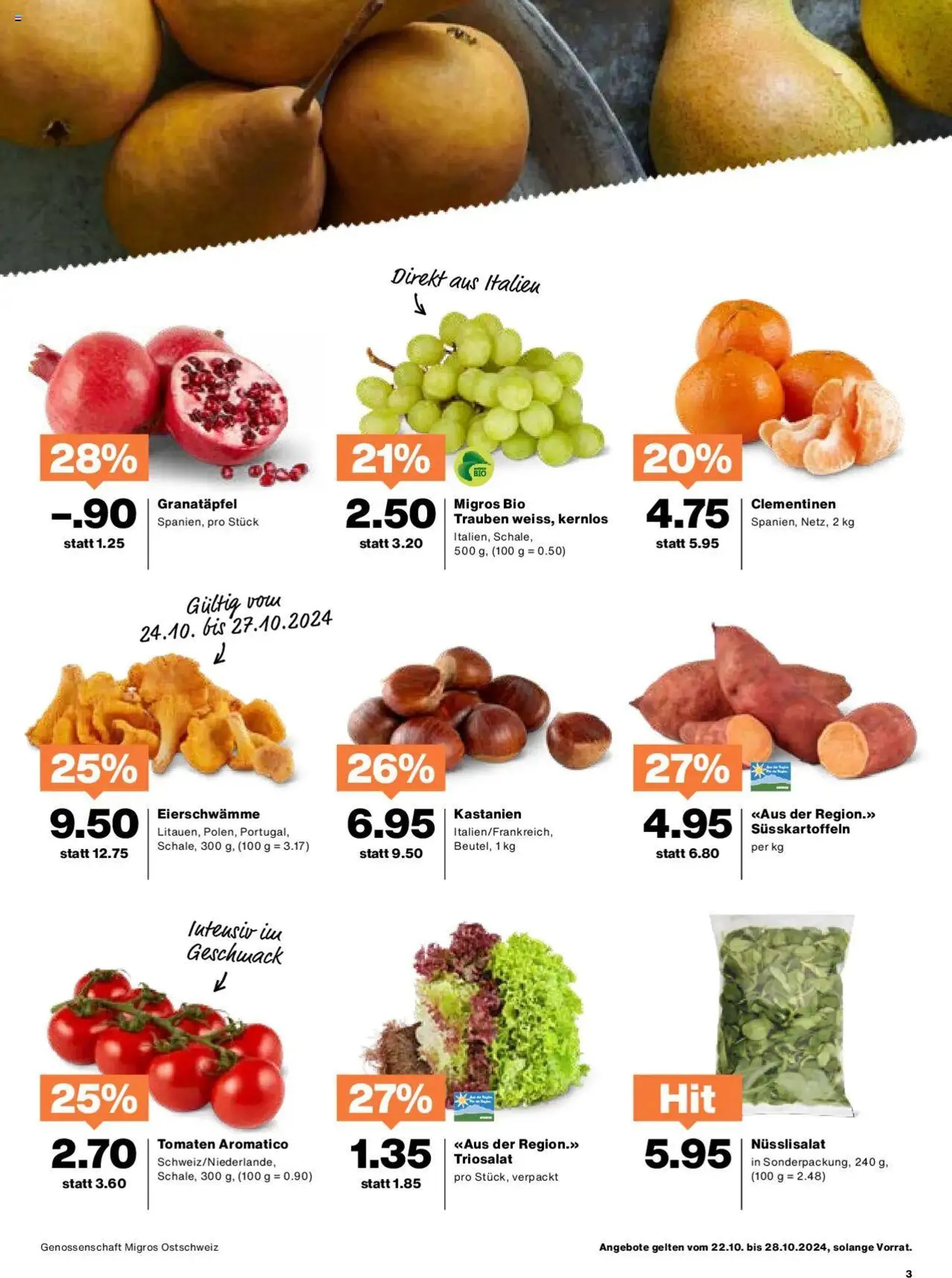 Migros Aktionen von 22. Oktober bis 28. Oktober 2024 - Prospekt seite  3