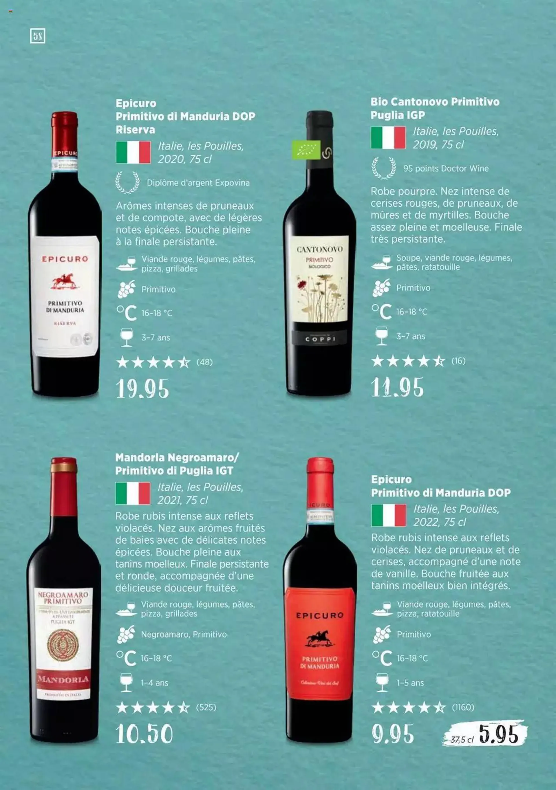 Denner Guide des vins 2023 /2024 FR von 11. September bis 31. Dezember 2023 - Prospekt seite  58