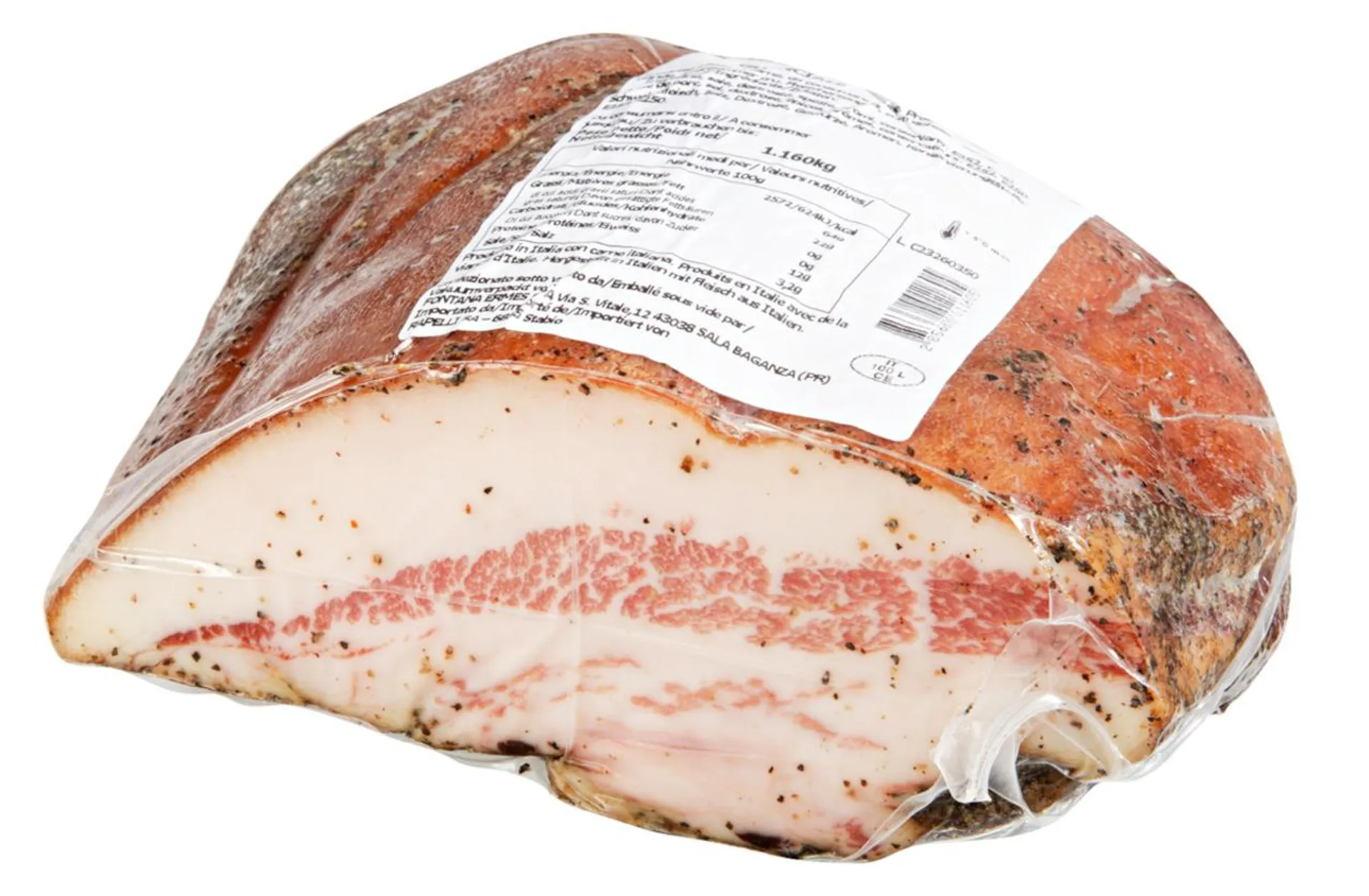 Guanciale, gewürzt, 1/2