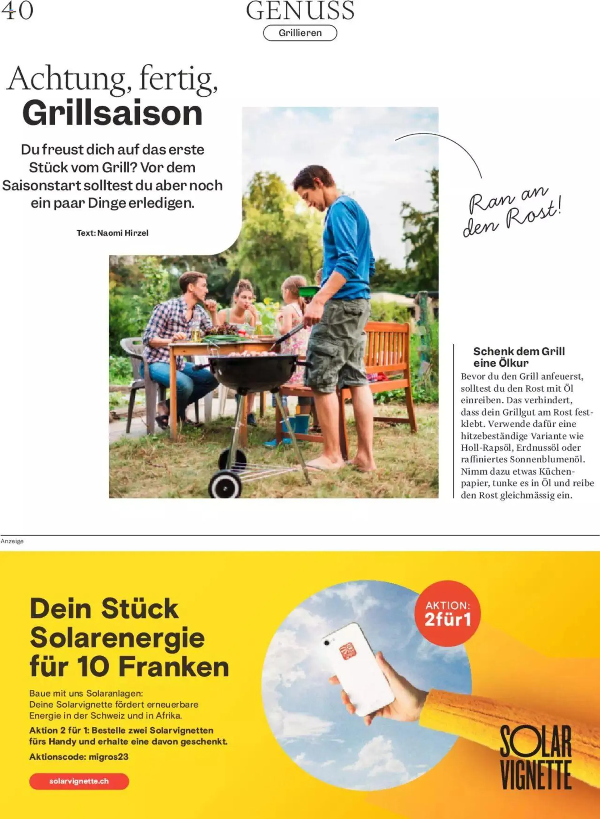 Migros - Magazin von 23. April bis 29. April 2024 - Prospekt seite  40