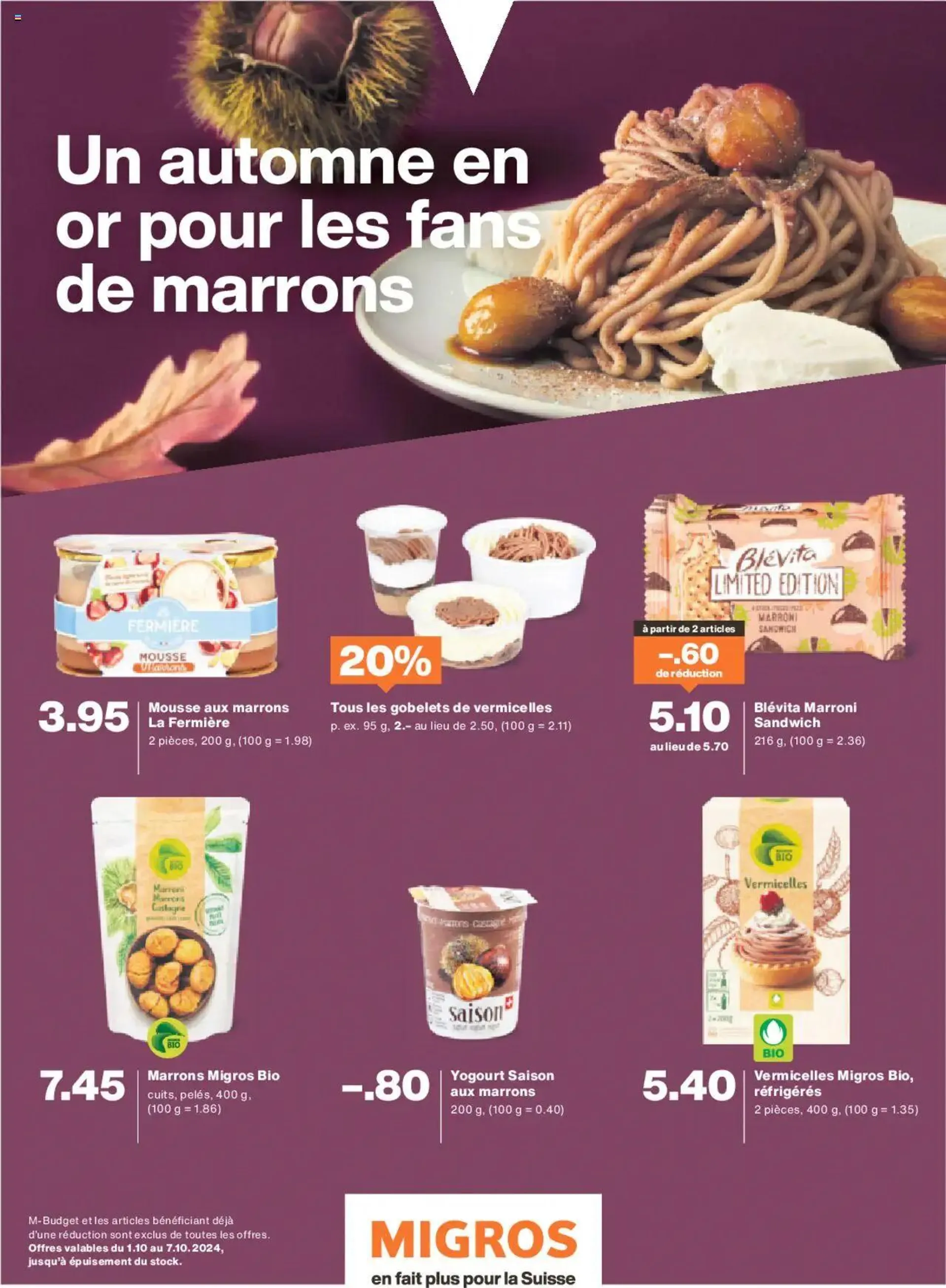 Migros - Magazin FR von 30. September bis 6. Oktober 2024 - Prospekt seite  72