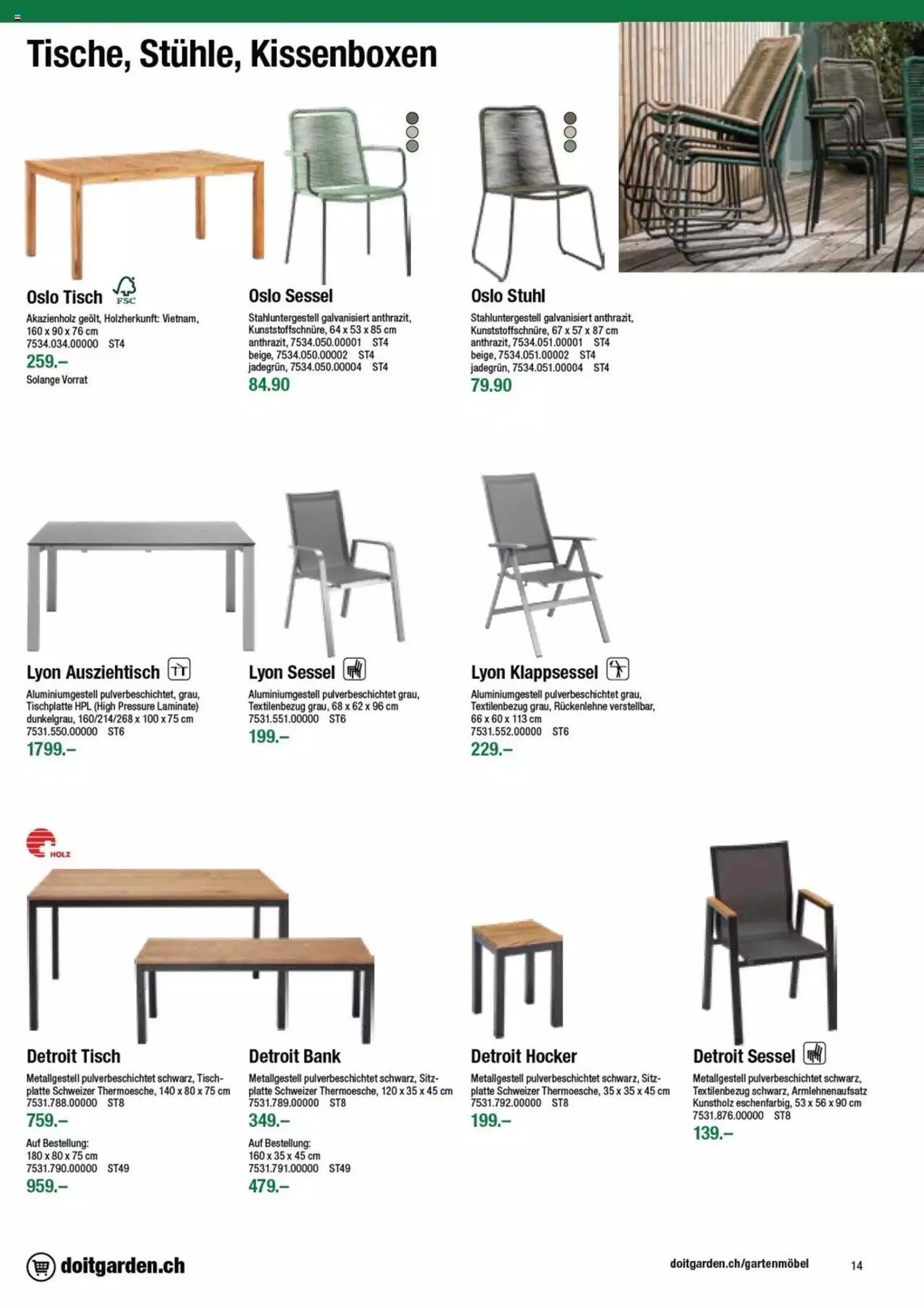 DO IT+GARDEN MIGROS - Gartenmoebel von 9. Februar bis 31. Dezember 2023 - Prospekt seite  14