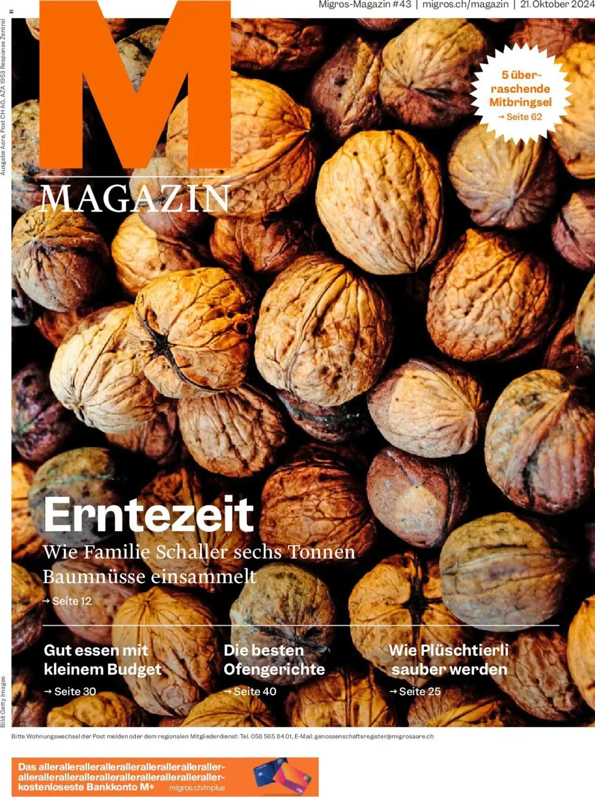 Migros - Magazin von 21. Oktober bis 27. Oktober 2024 - Prospekt seite  1