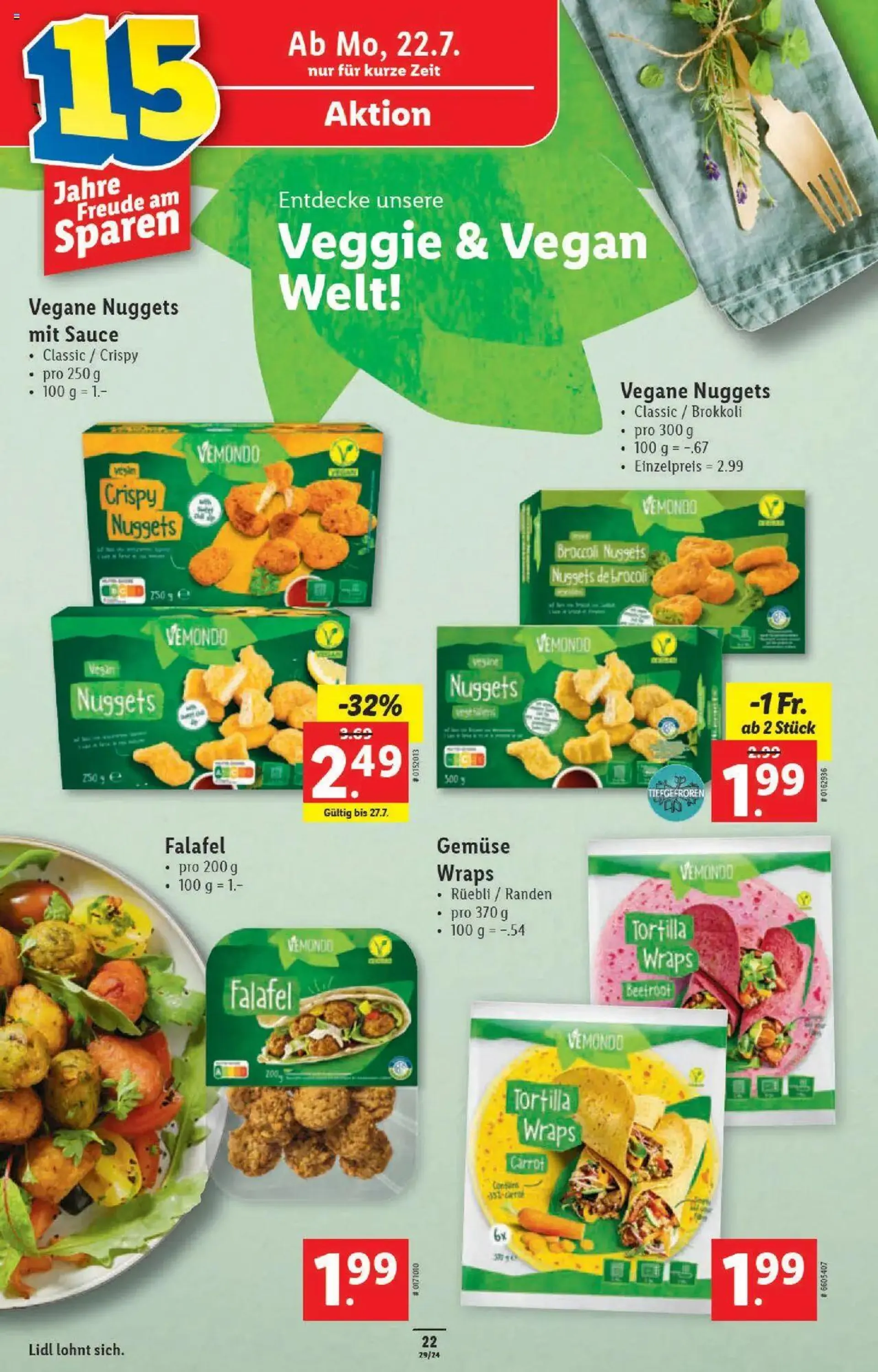 Lidl Aktionen von 18. Juli bis 24. Juli 2024 - Prospekt seite  22