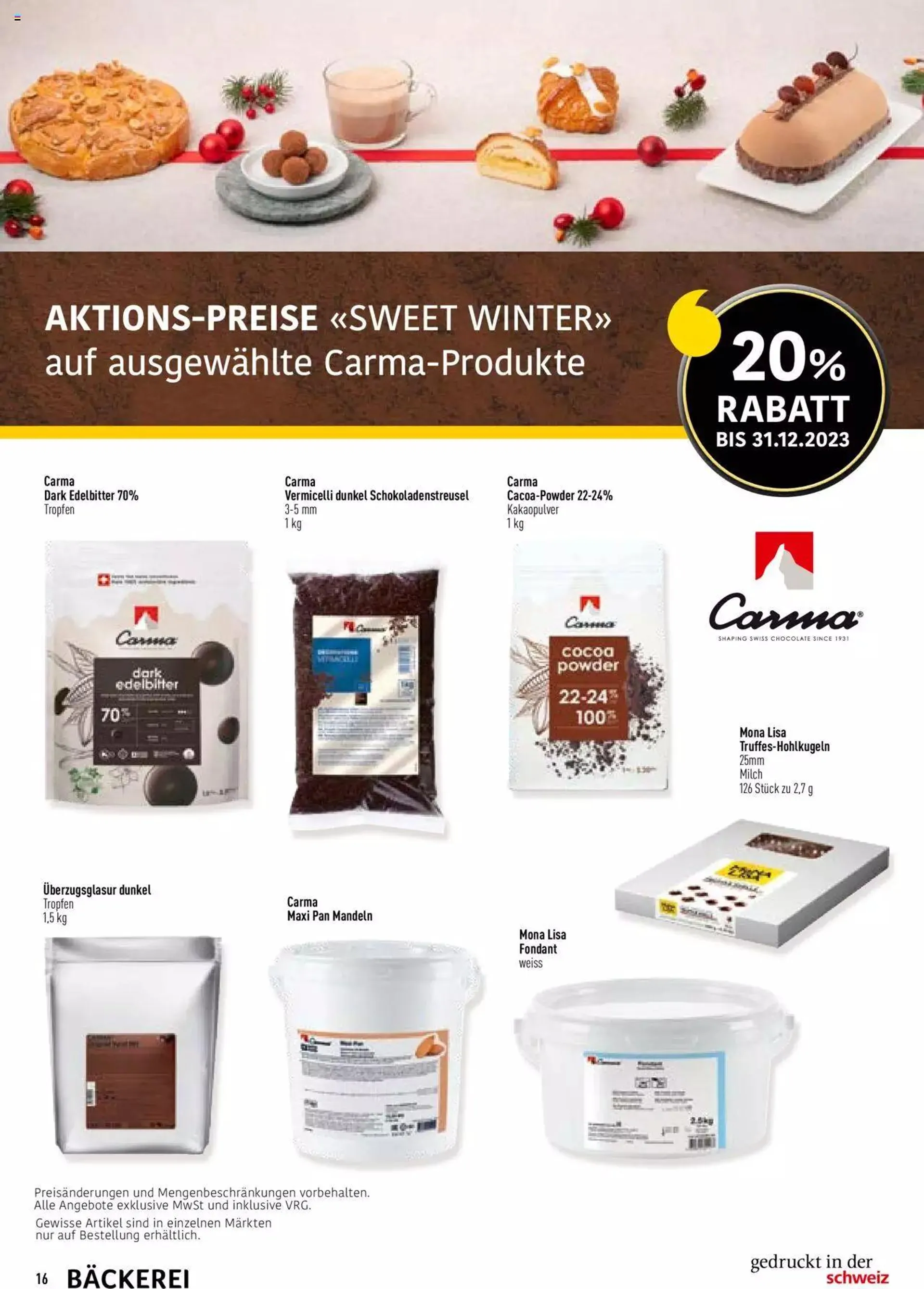 Prodega Aktionen Bäckerei von 4. Dezember bis 9. Dezember 2023 - Prospekt seite  16