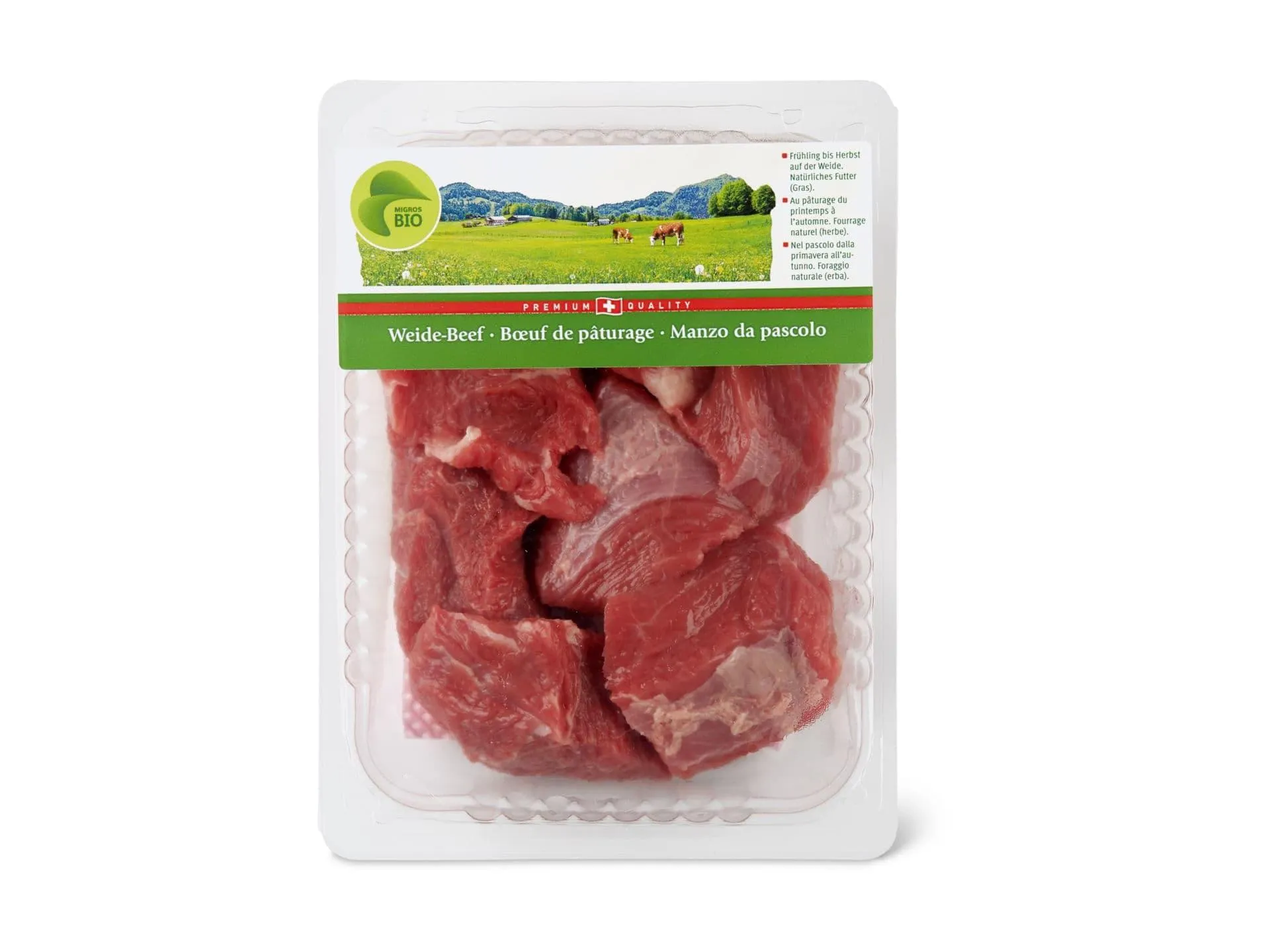 Migros Bio · Rindsvoressen · Weide Beef