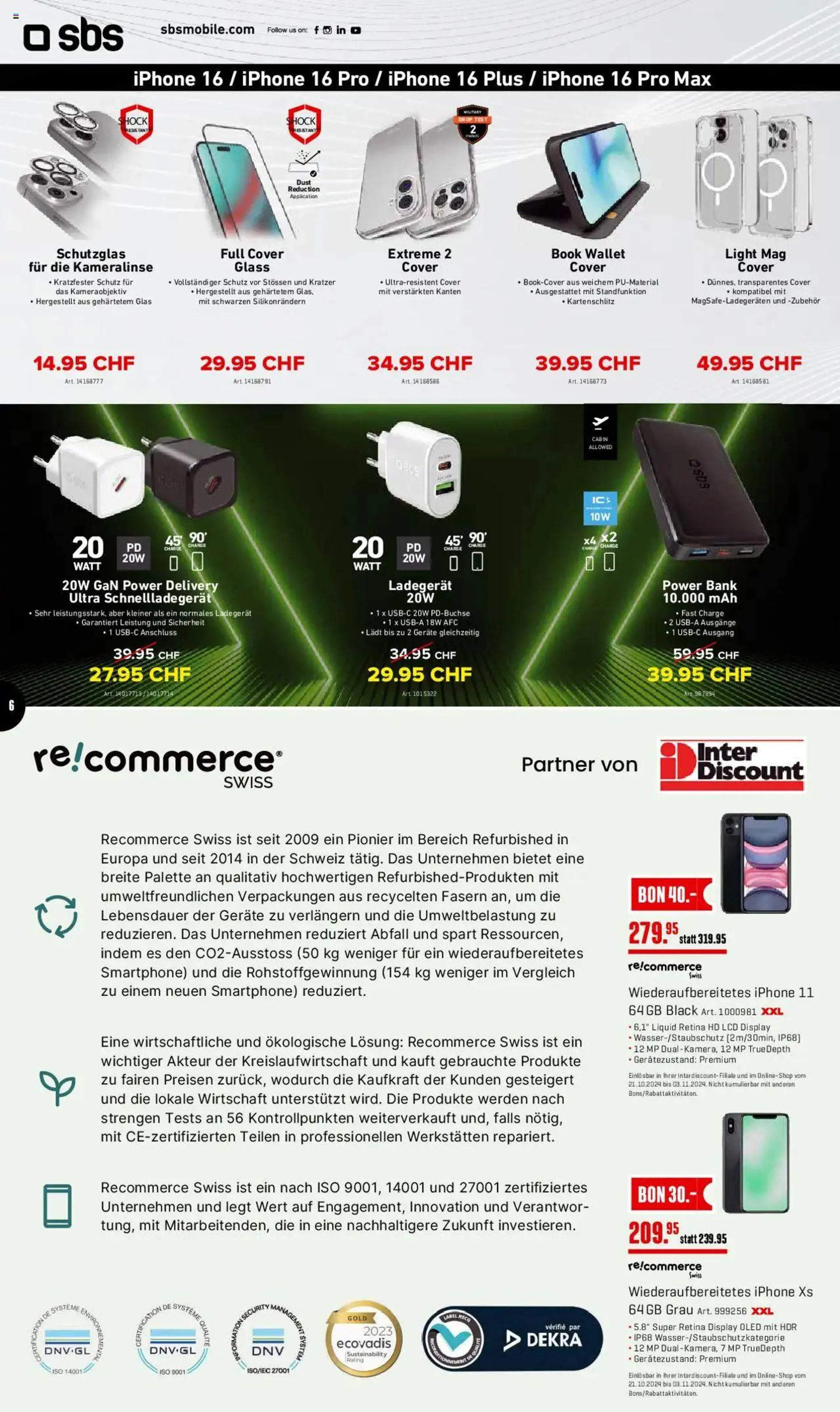 Interdiscount Mobile Prospekt von 21. Oktober bis 10. November 2024 - Prospekt seite  6