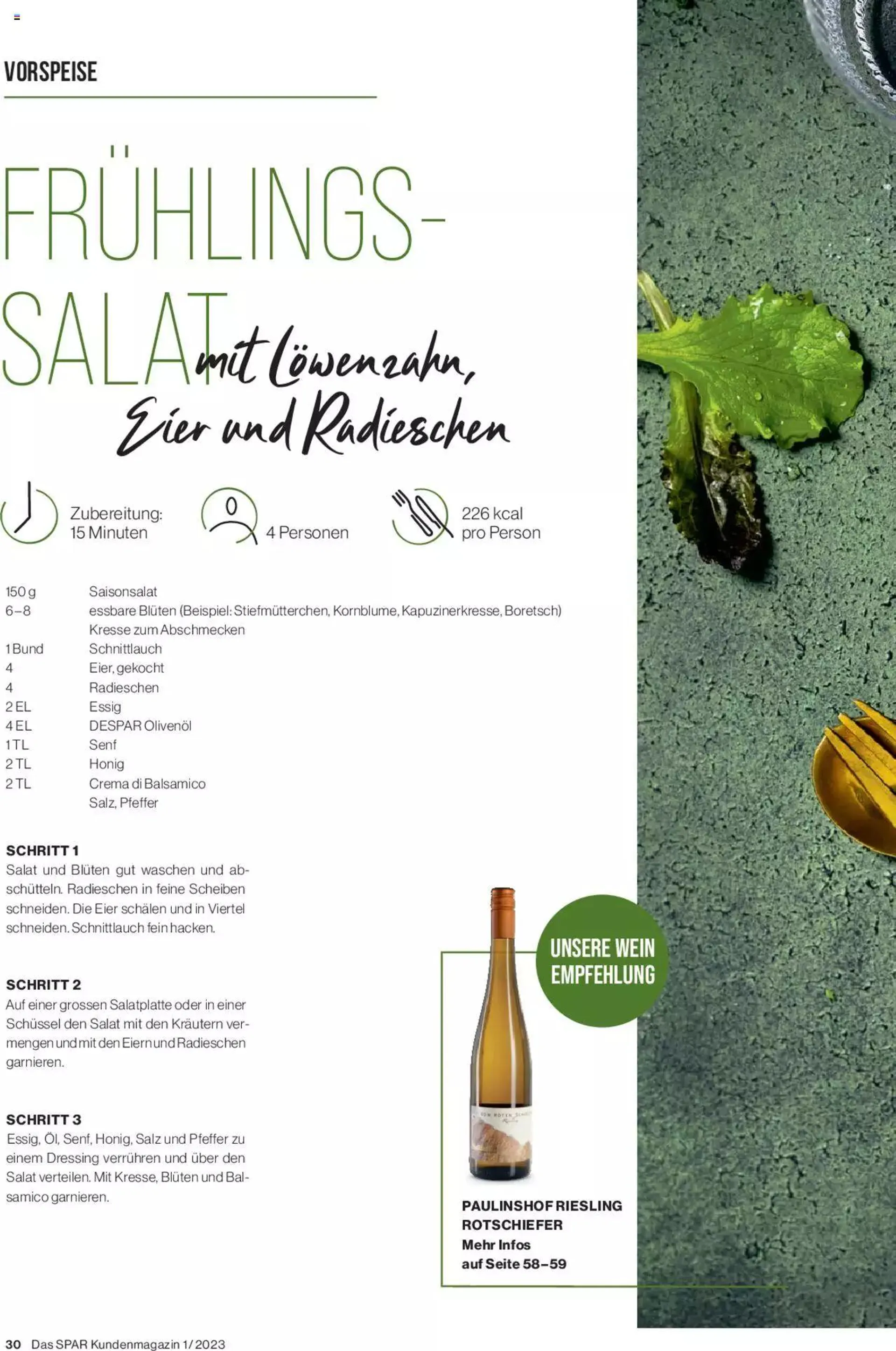 SPAR Kundenmagazin von 2. März bis 31. Dezember 2023 - Prospekt seite  30