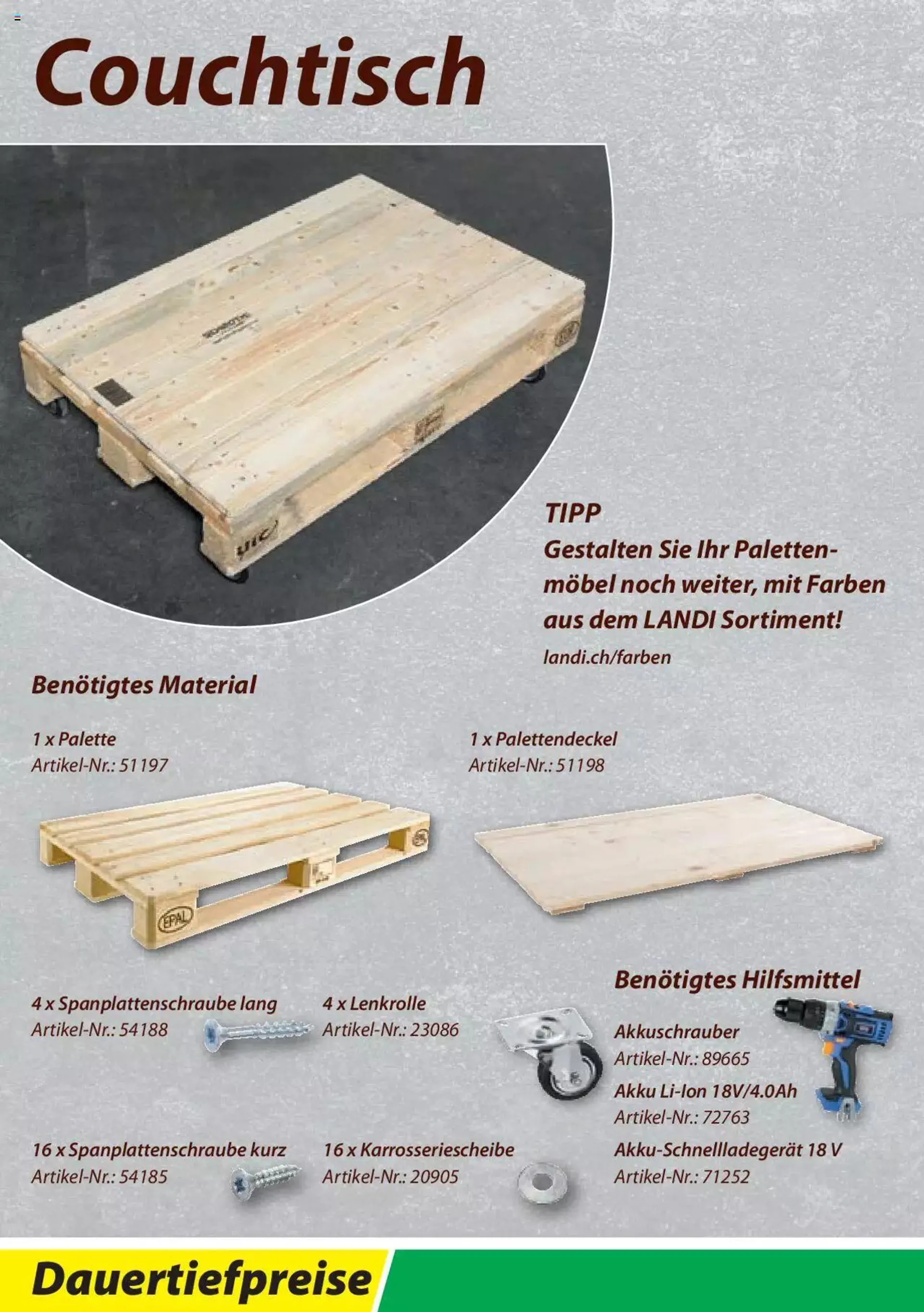 Landi Aktionen Palettenmöbel 2024 von 8. März bis 31. Dezember 2024 - Prospekt seite  2