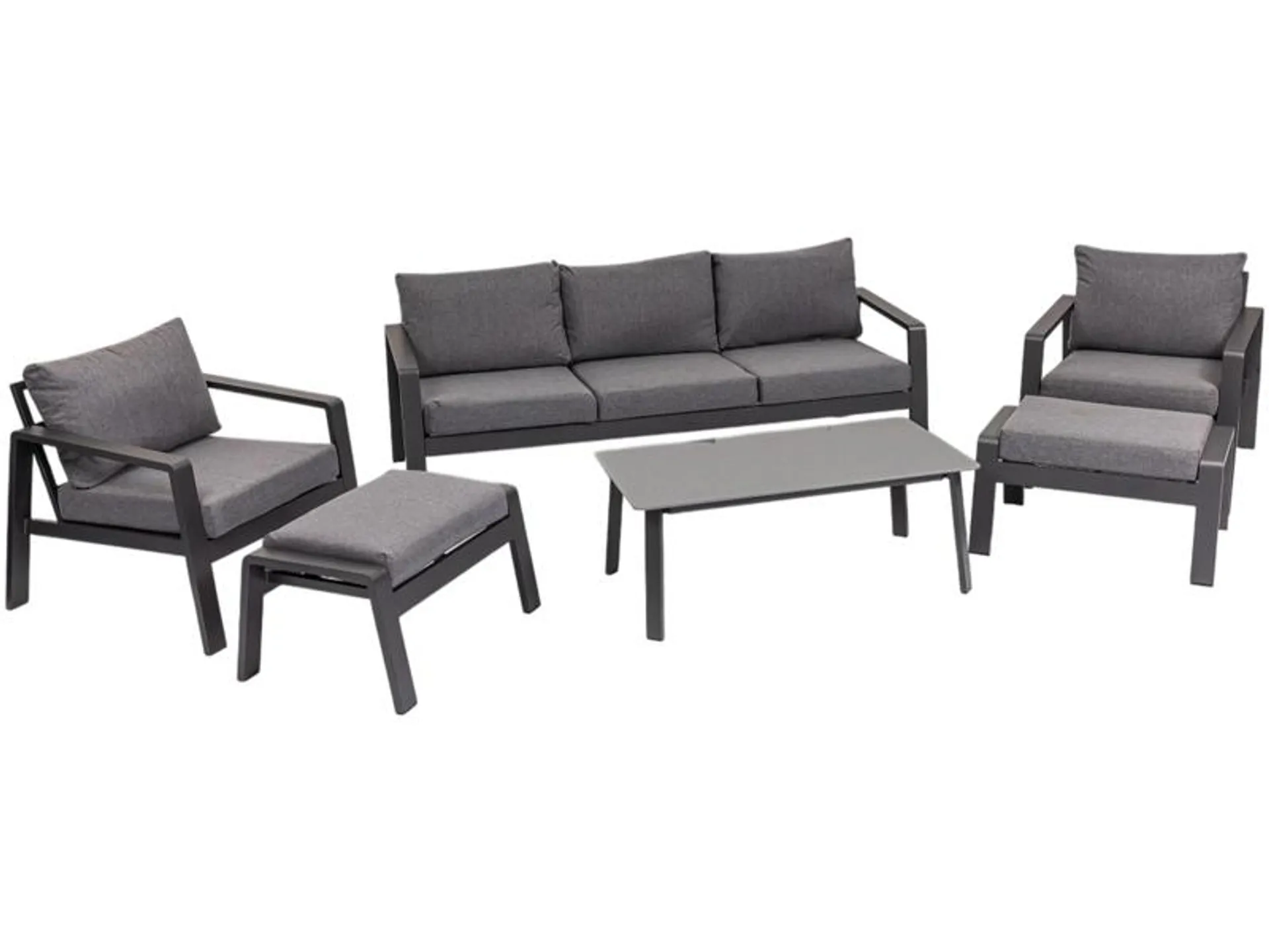 Gartensofa-Set MARSEILLE Metall grau anthrazit