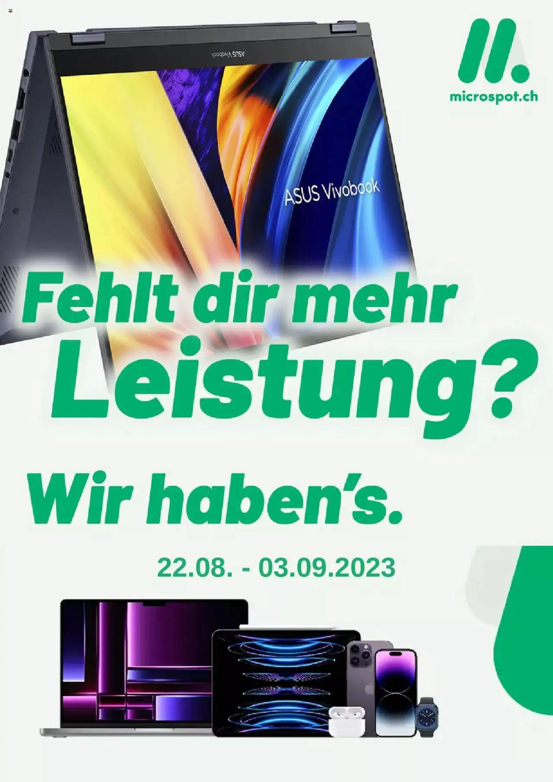 Microspot Aktionen von 22. August bis 3. September 2023 - Prospekt seite  1