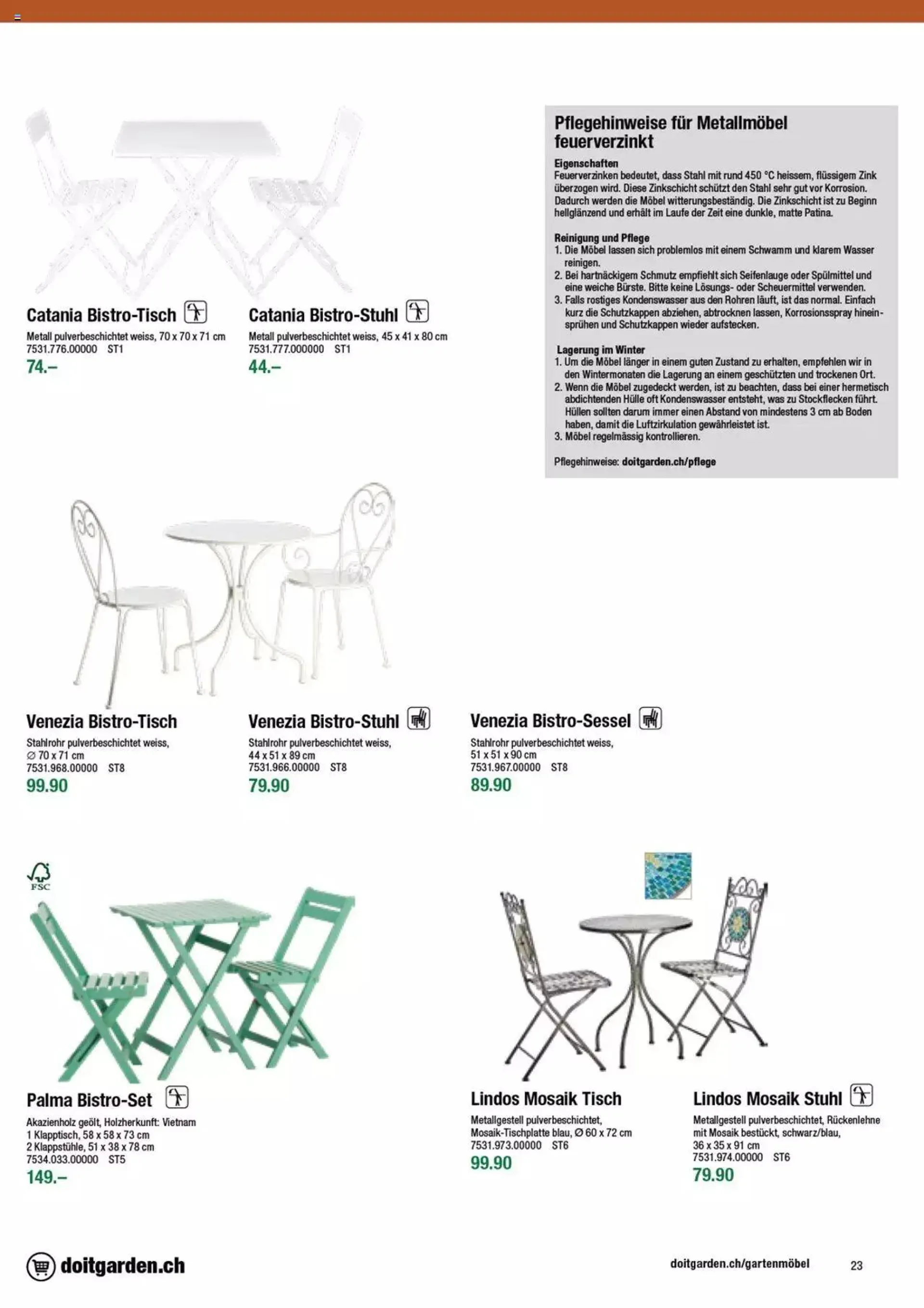DO IT+GARDEN MIGROS Aktionen Gartenmöbel von 9. Februar bis 31. Dezember 2023 - Prospekt seite  23