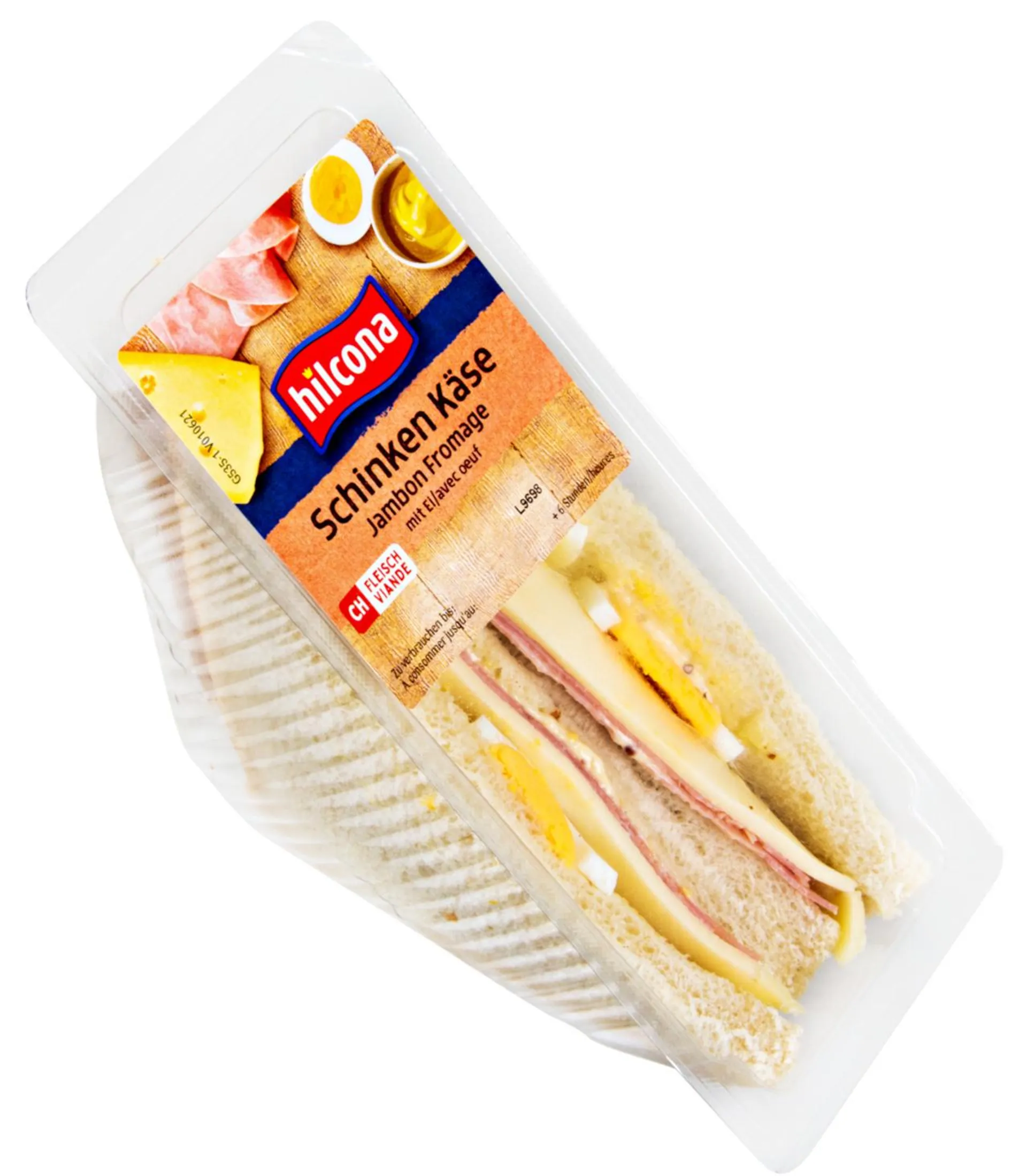 Hilcona Sandwich Club Schinken Käse mit Ei