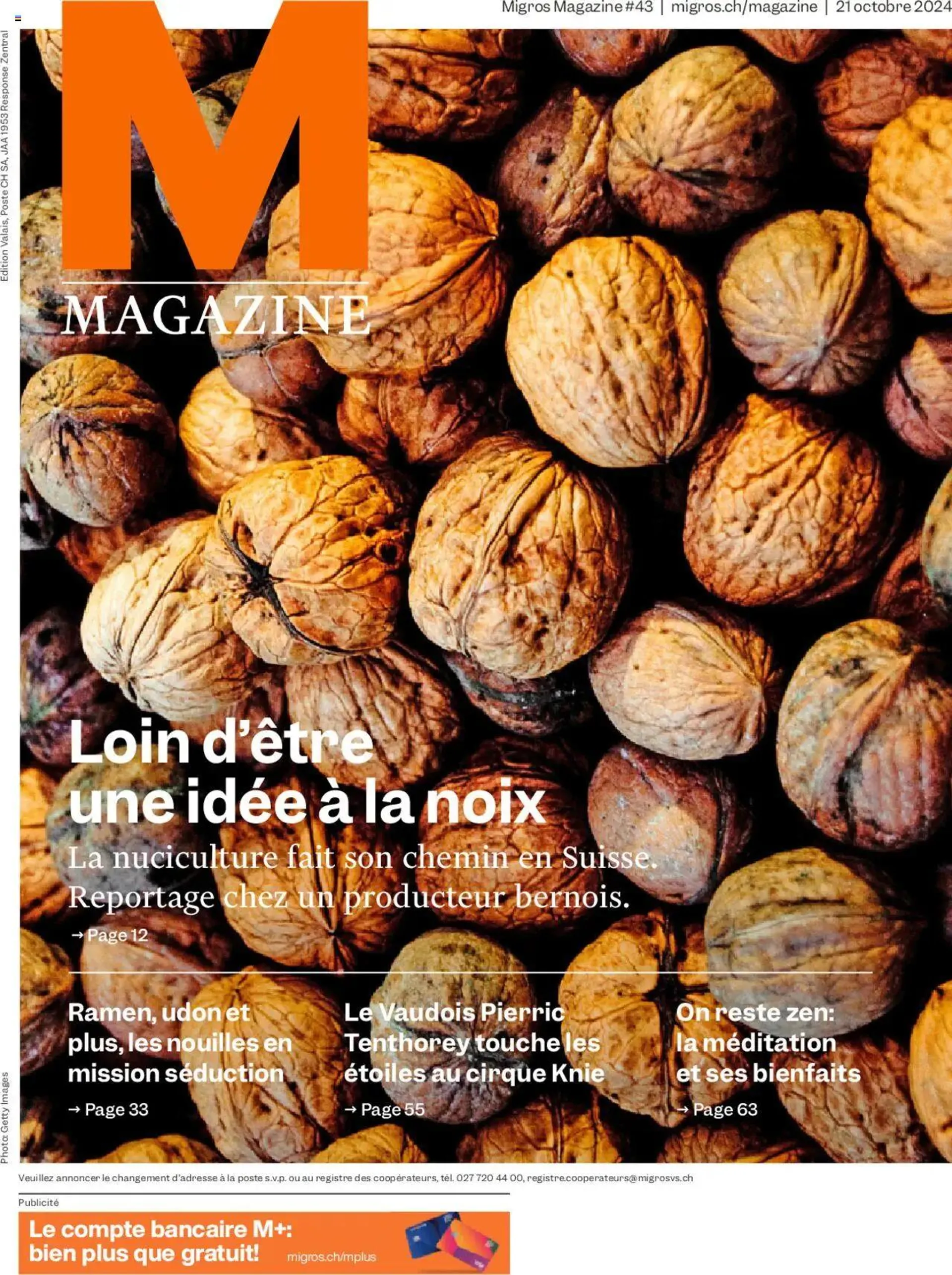 Migros Magazin FR von 21. Oktober bis 27. Oktober 2024 - Prospekt seite  1