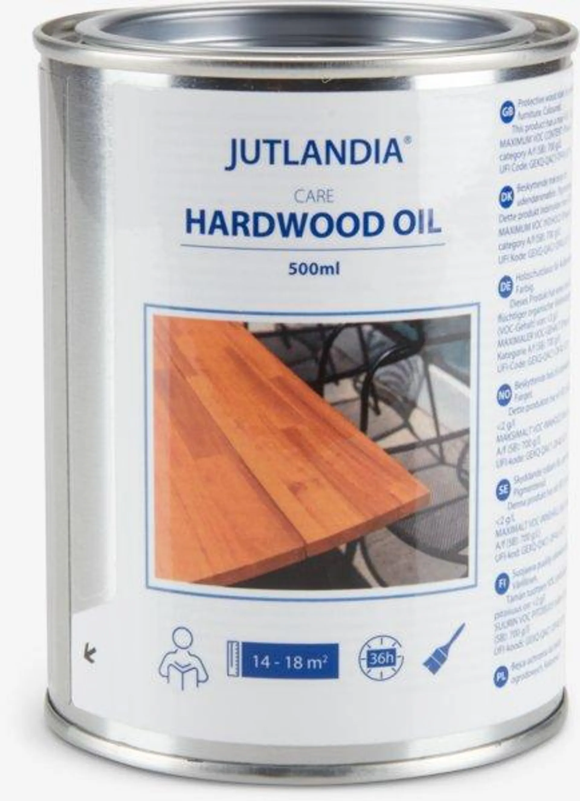 Wood oil JUTLANDIA for hardwood 0.5 ltr. brown