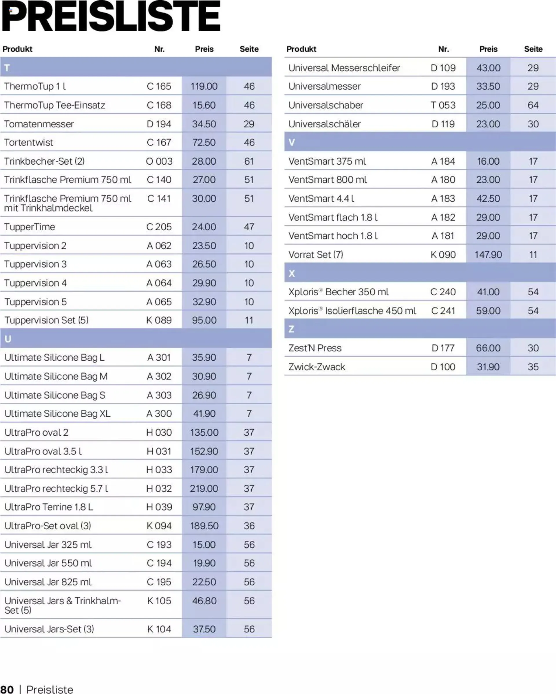 Tupperware Aktionen Herbst / Winter 2023 von 1. November bis 31. Dezember 2023 - Prospekt seite  80