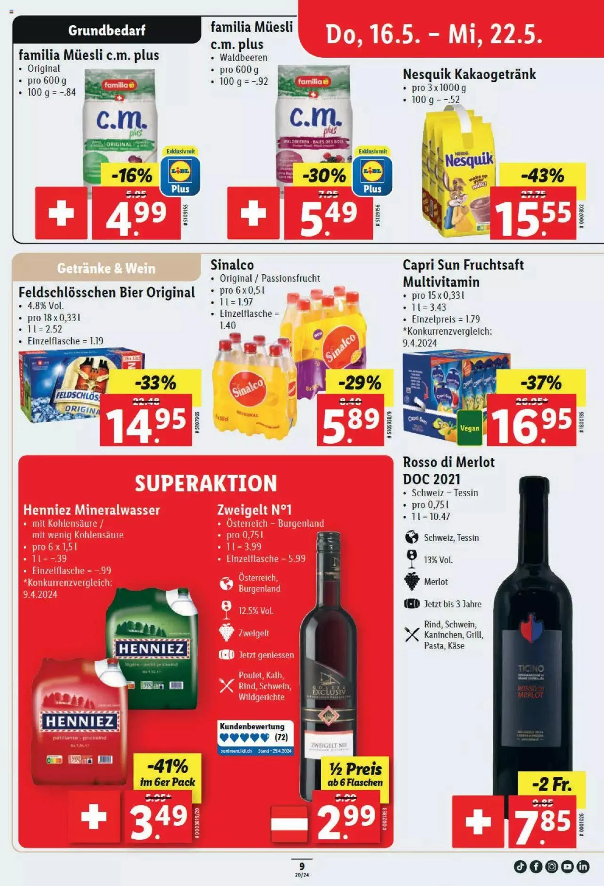 Lidl Aktionen von 16. Mai bis 22. Mai 2024 - Prospekt seite  9