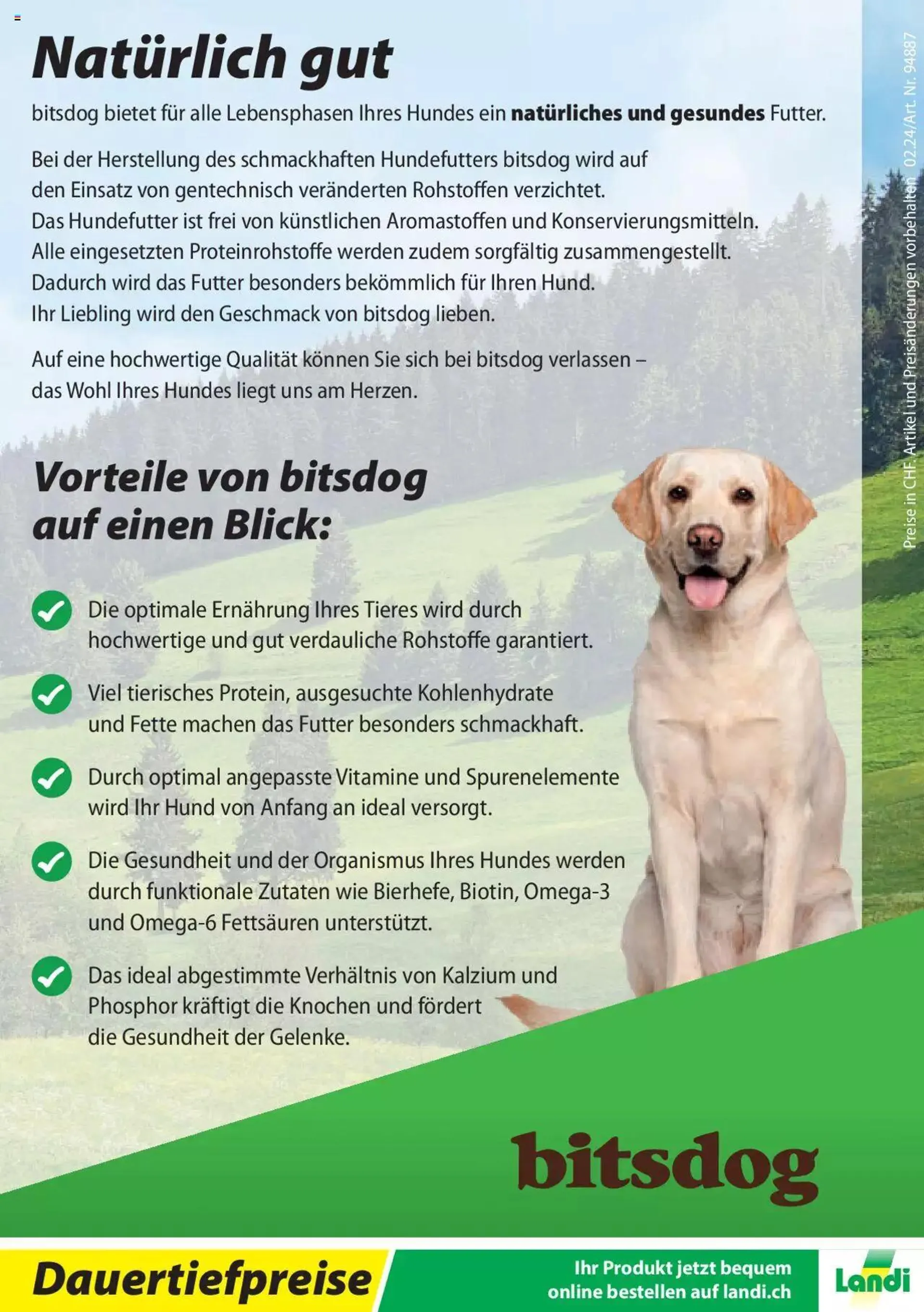 Landi Aktionen bitsdog 2024 von 1. Januar bis 31. Dezember 2024 - Prospekt seite  12