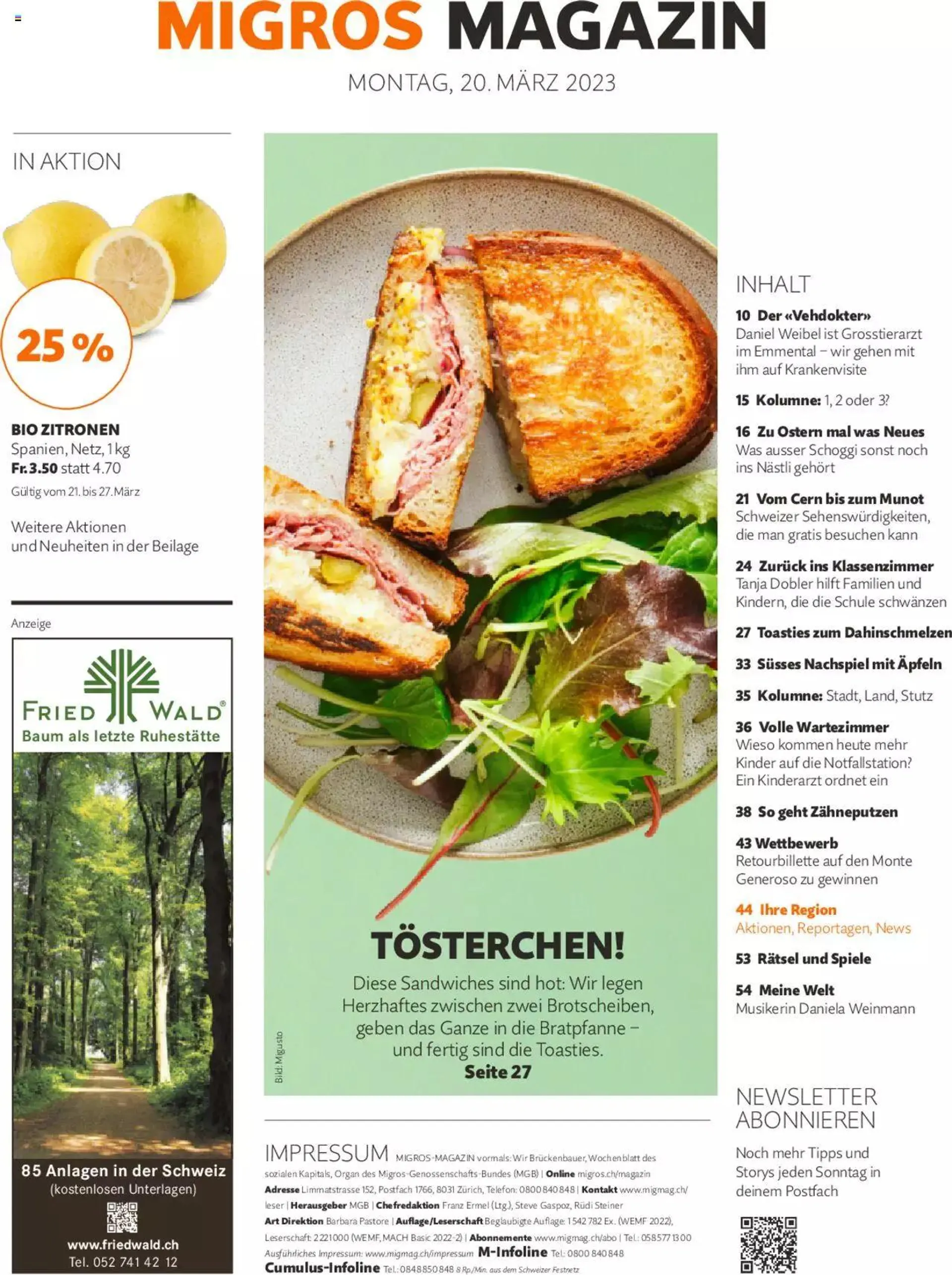 Migros - Magazin von 20. März bis 31. Dezember 2023 - Prospekt seite  9