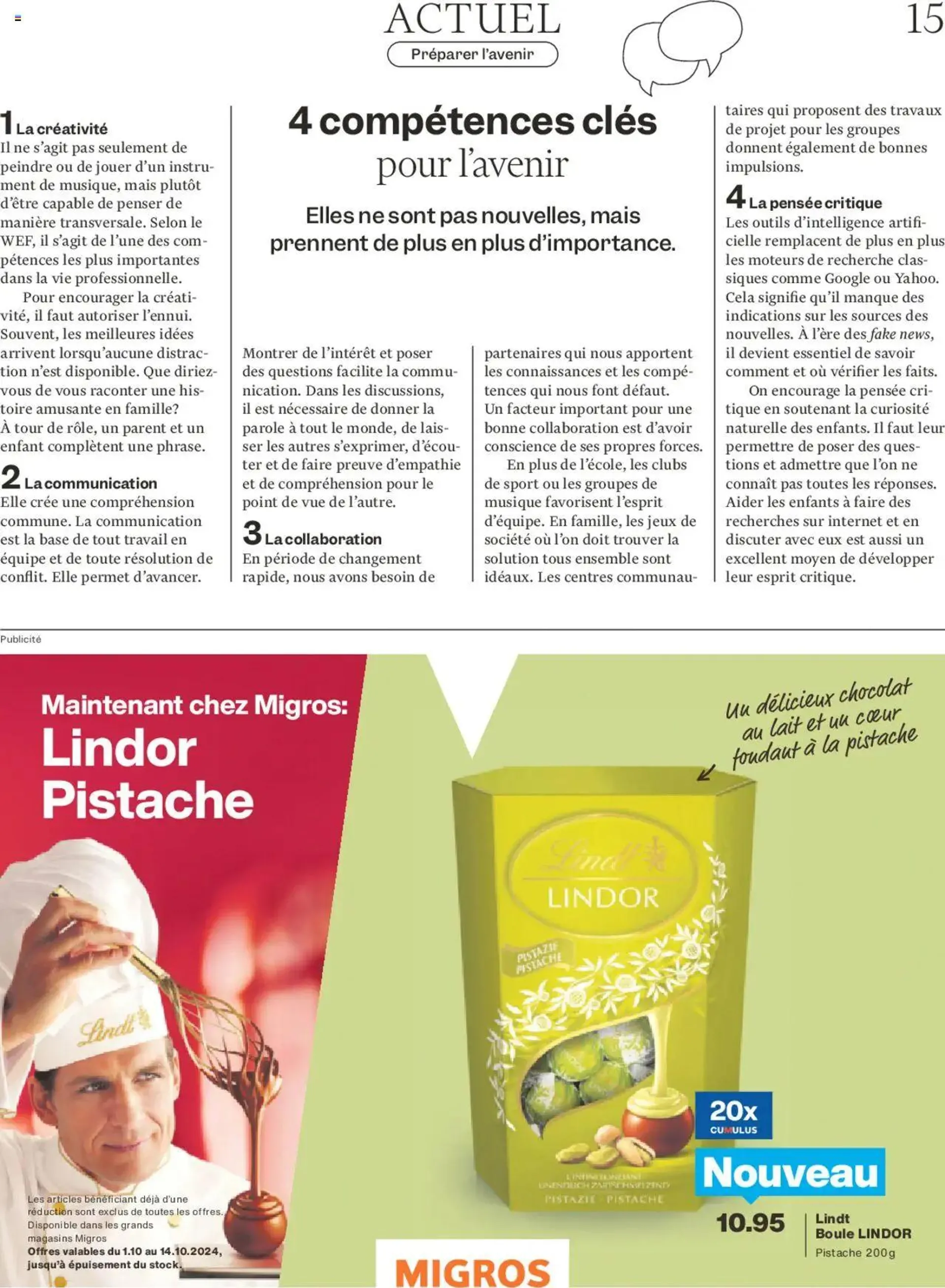 Migros - Magazin FR von 30. September bis 6. Oktober 2024 - Prospekt seite  15