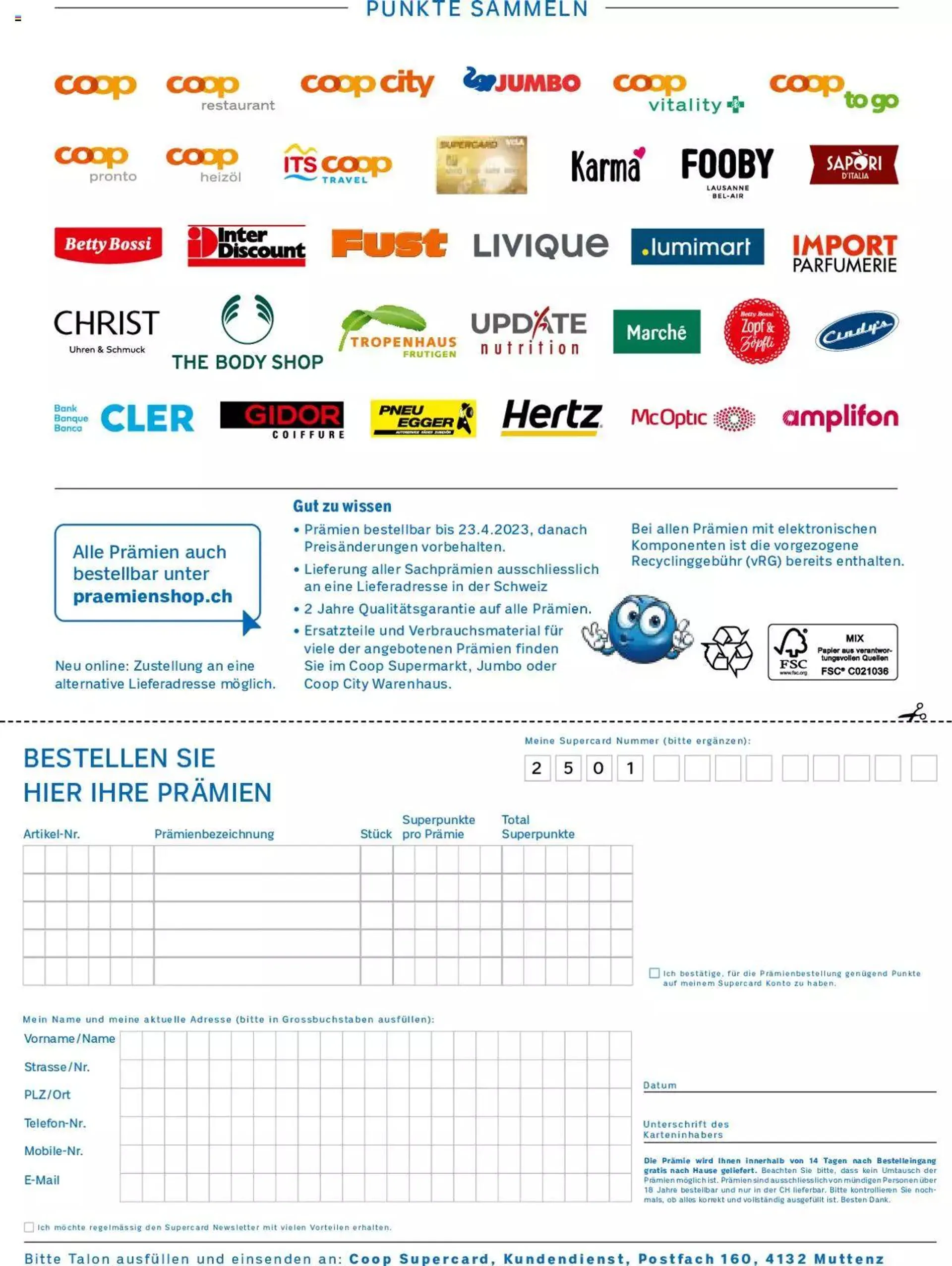 Coop - Prämien Shopch von 14. Februar bis 31. Dezember 2023 - Prospekt seite  27