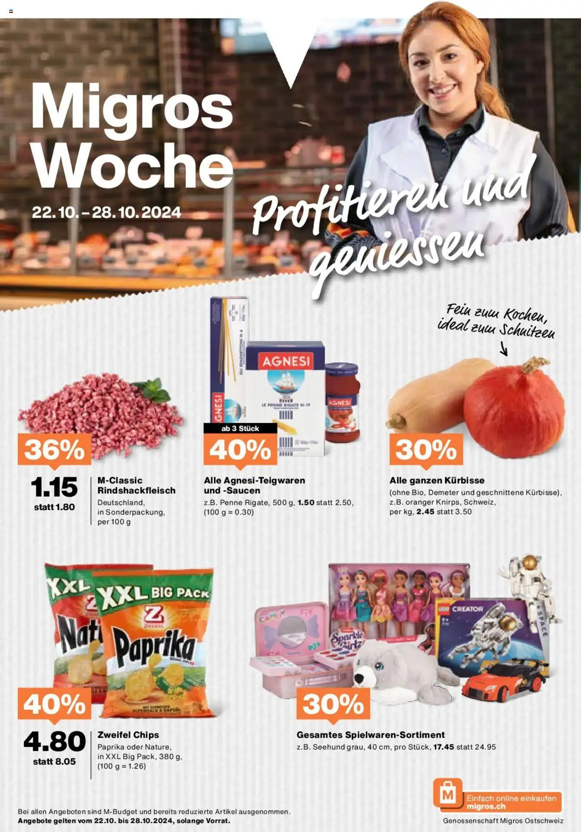 Migros Aktionen von 22. Oktober bis 28. Oktober 2024 - Prospekt seite  1