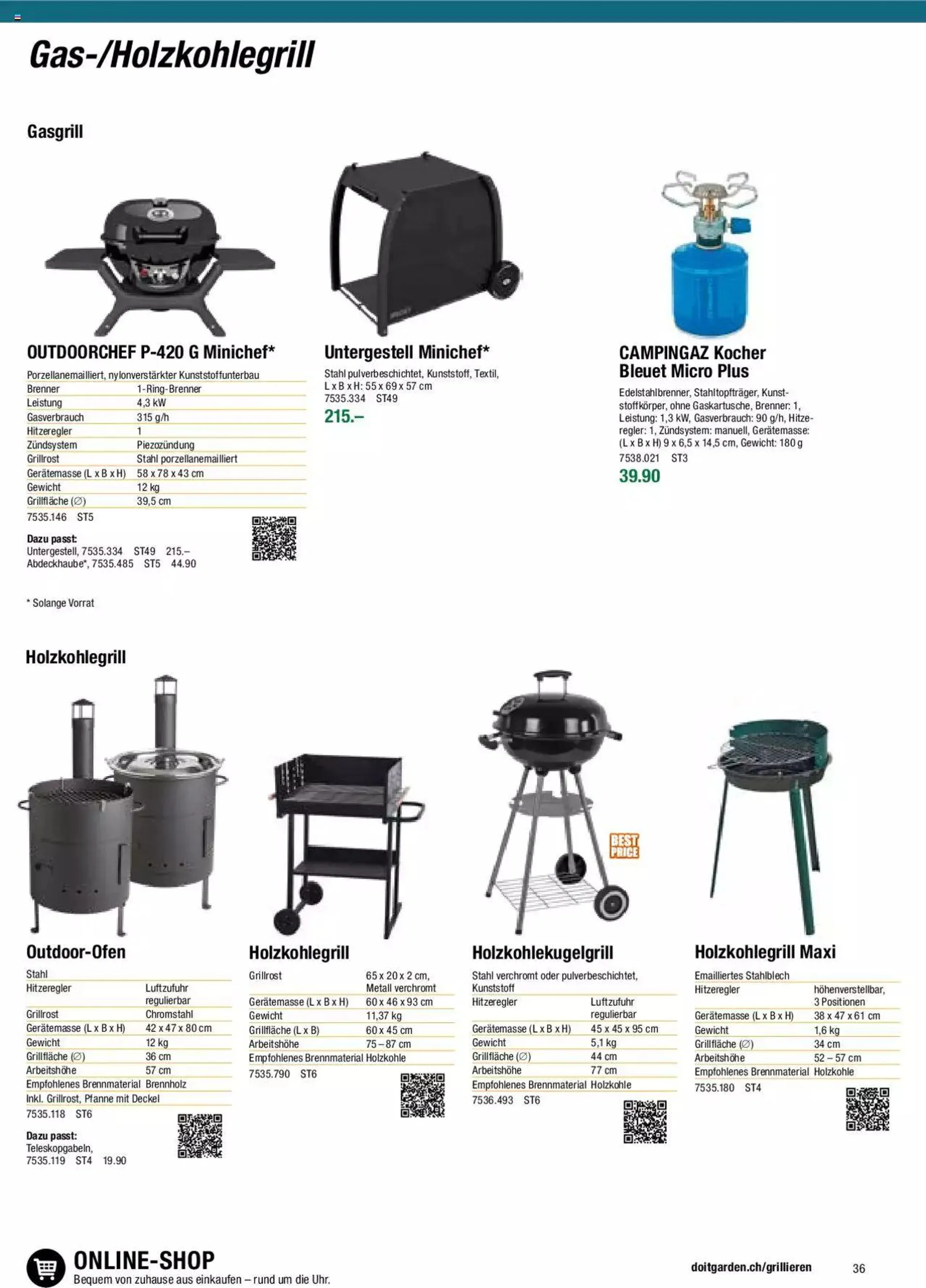 DO IT+GARDEN MIGROS Aktionen Grill von 26. Februar bis 31. Dezember 2024 - Prospekt seite  36