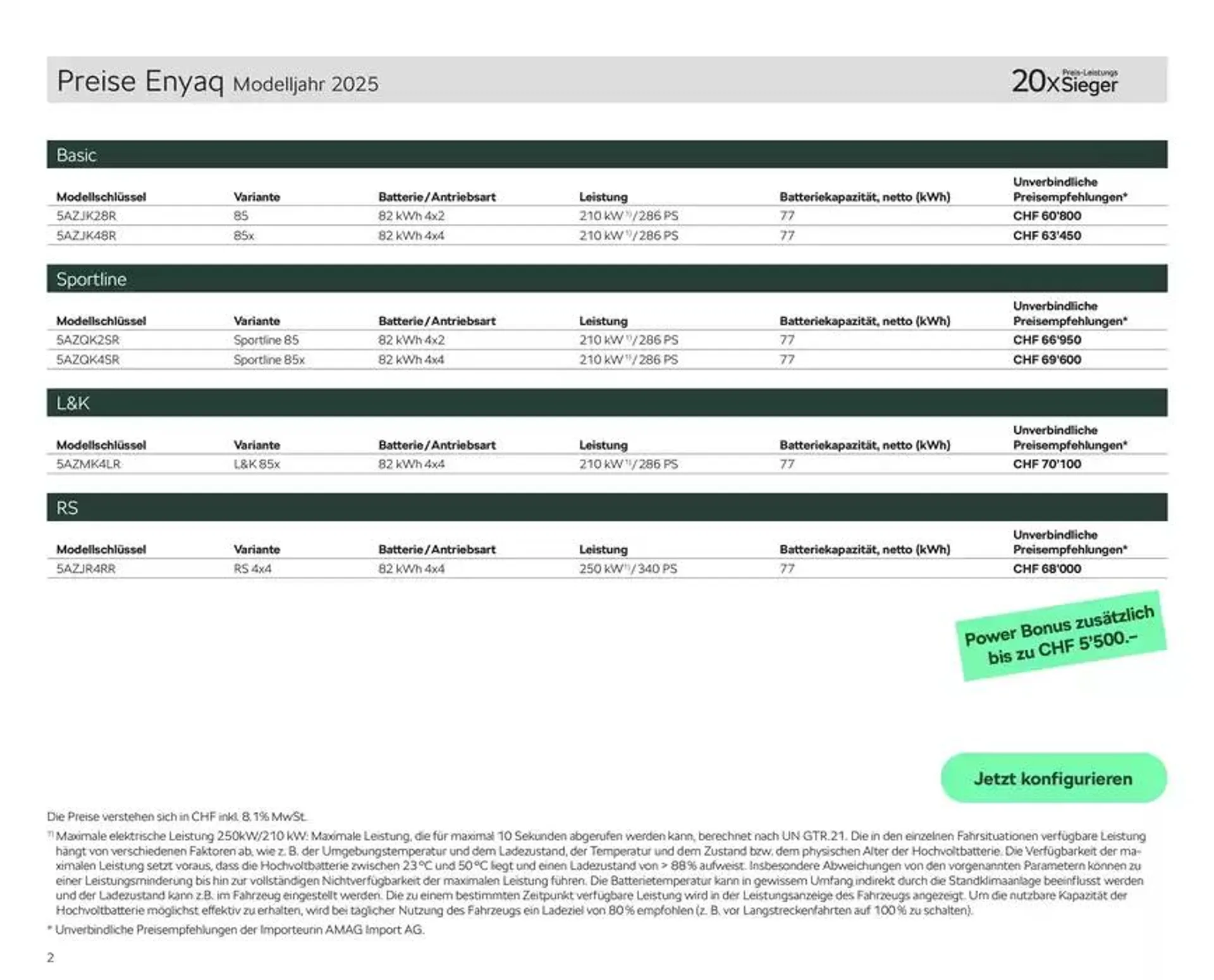 Preisliste Enyaq von 24. Oktober bis 7. November 2024 - Prospekt seite  2