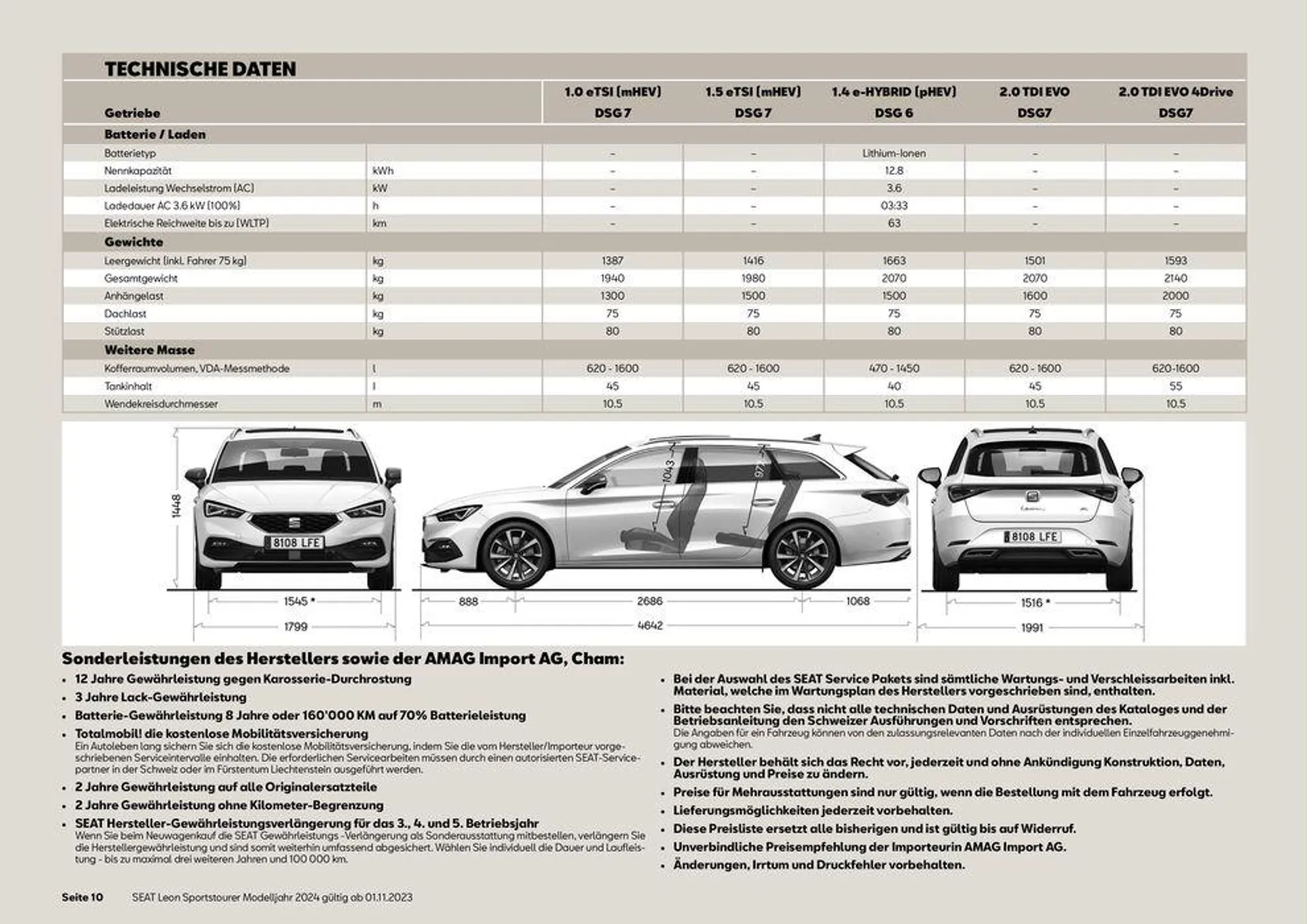 SEAT Leon Sportstourer von 10. November bis 31. Dezember 2024 - Prospekt seite  10