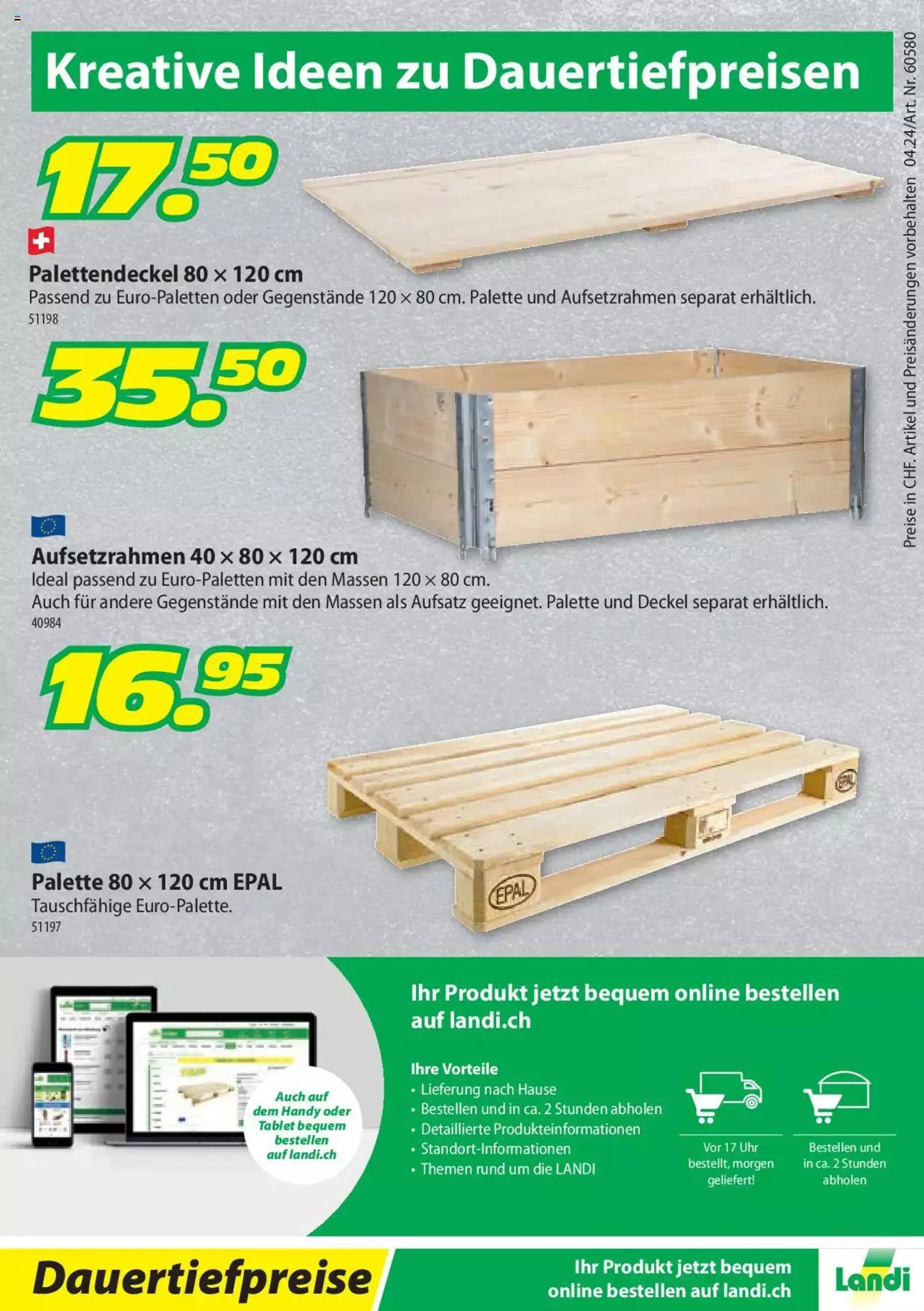 Landi Aktionen Palettenmöbel 2024 von 8. März bis 31. Dezember 2024 - Prospekt seite  8