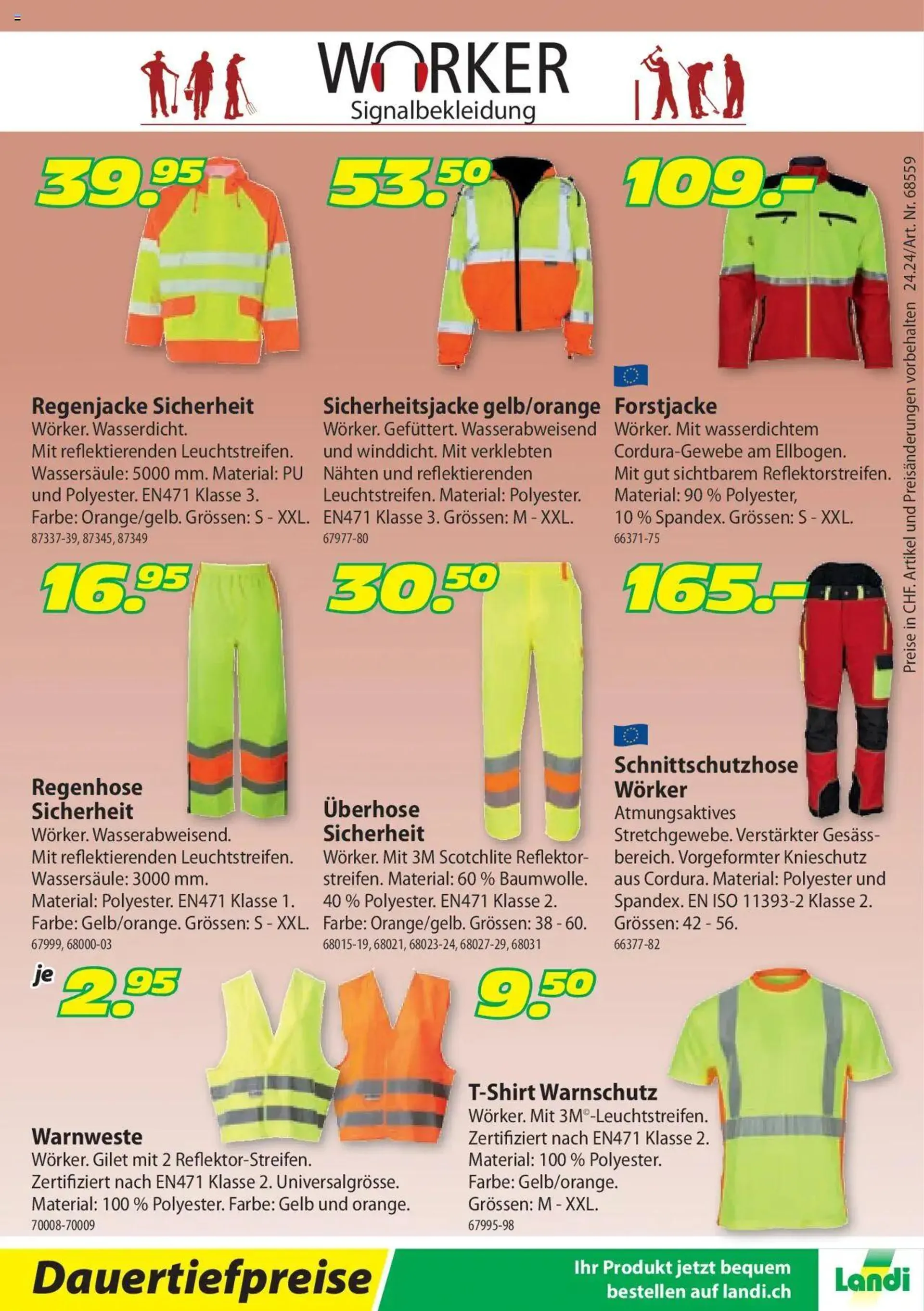 Landi Aktionen Arbeitsbekleidung 2024 von 1. September bis 31. Dezember 2024 - Prospekt seite  8