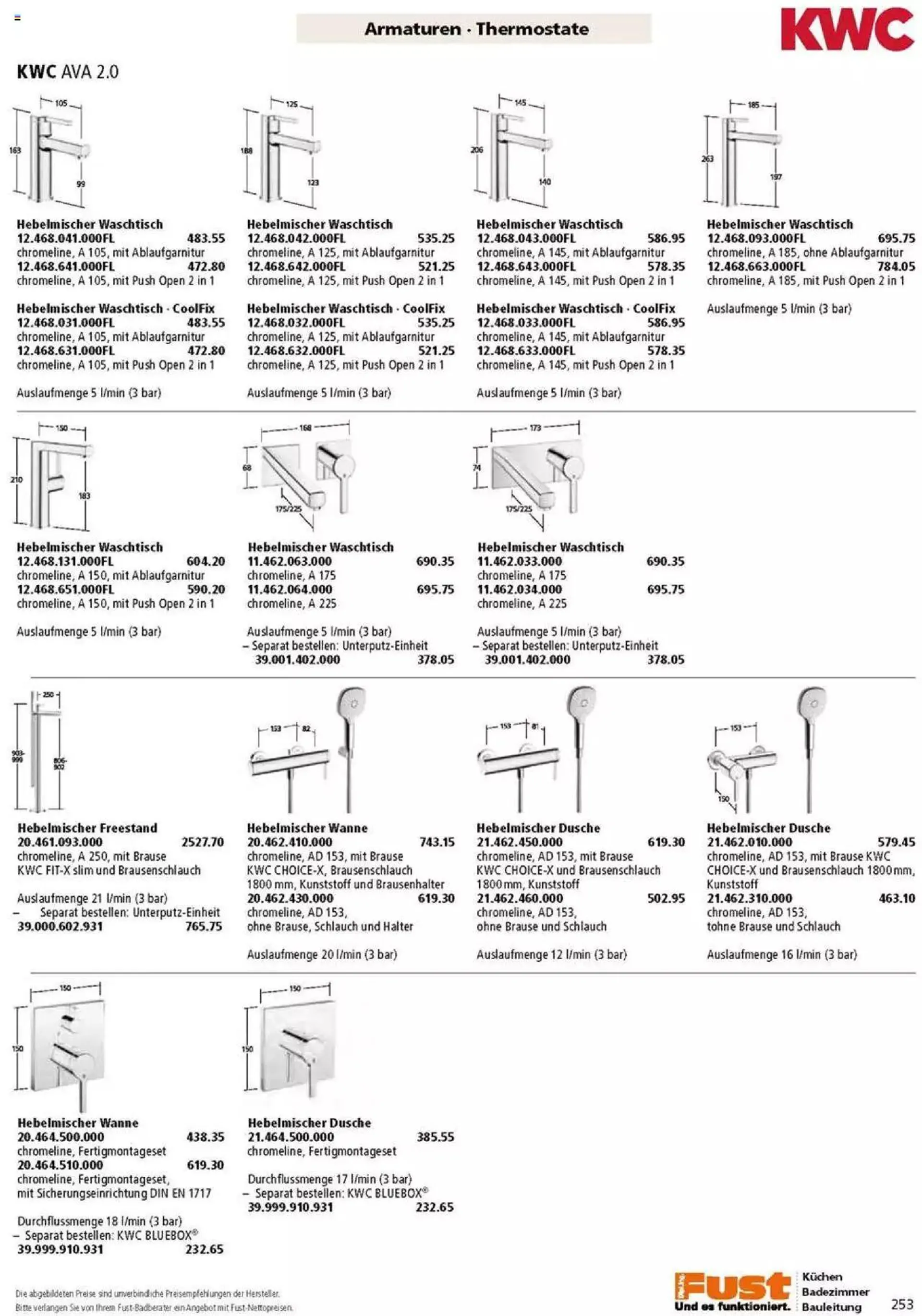 Fust Badezimmermagazin von 17. April bis 31. Dezember 2023 - Prospekt seite  253