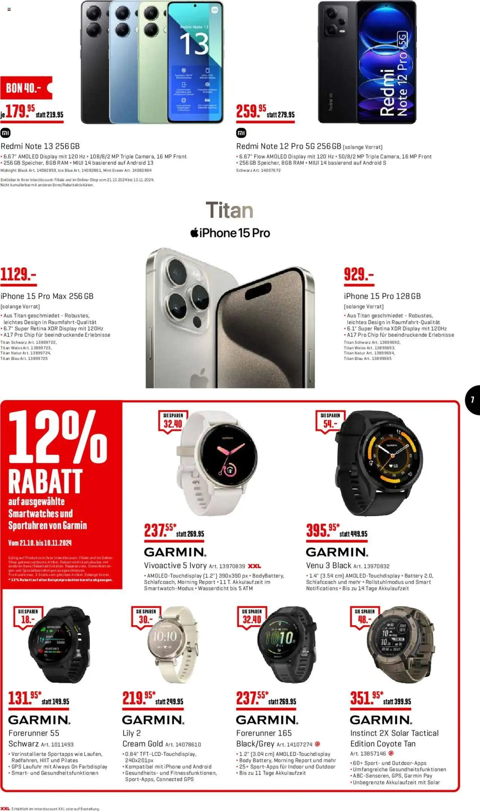 Interdiscount Mobile Prospekt von 21. Oktober bis 10. November 2024 - Prospekt seite  7