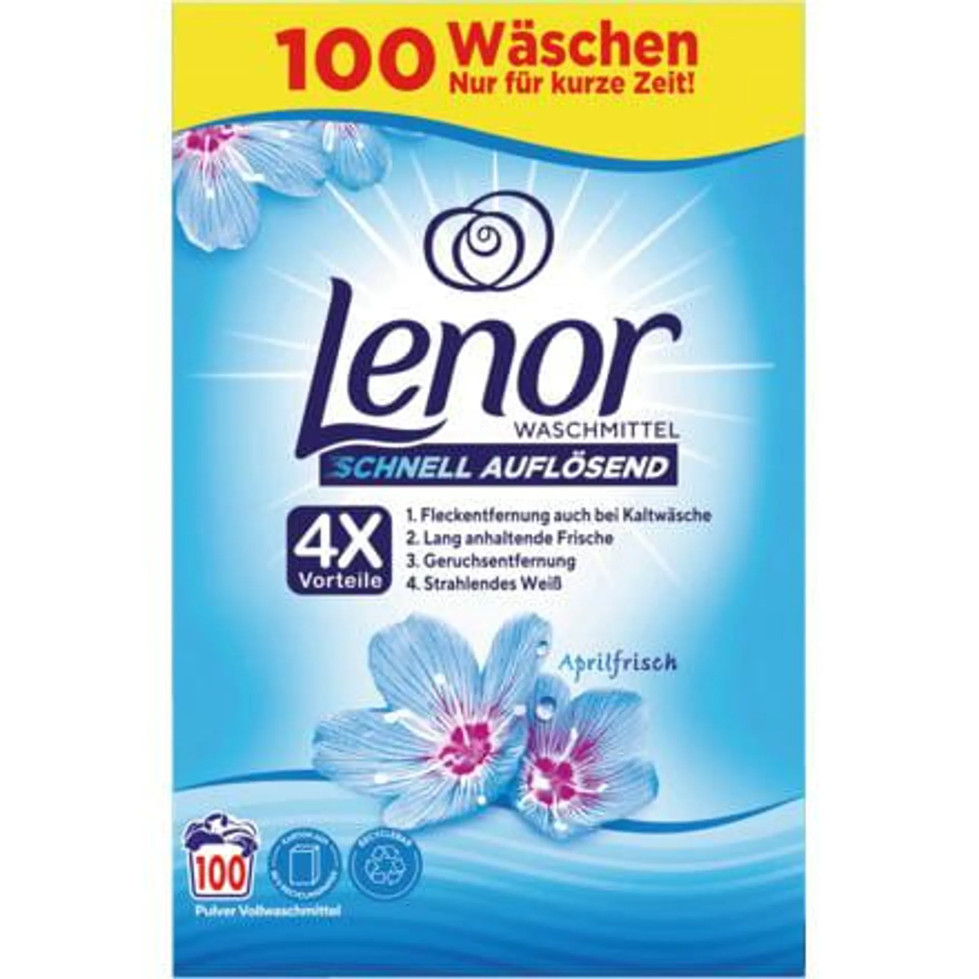 Lenor Pulver Vollwaschmittel Aprilfrisch 100 Waschgänge