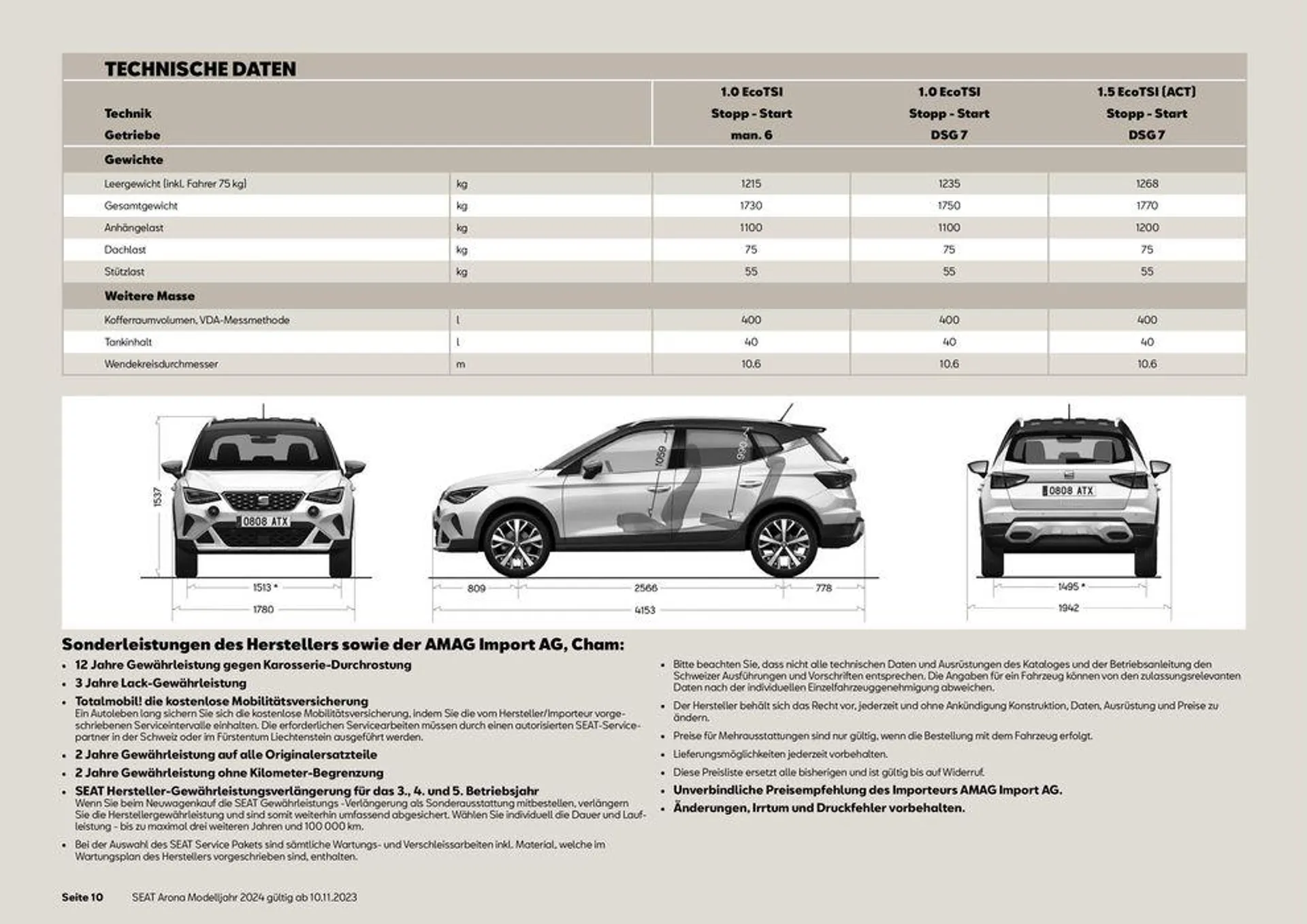 SEAT Arona 2024 von 13. November bis 31. Dezember 2024 - Prospekt seite  10