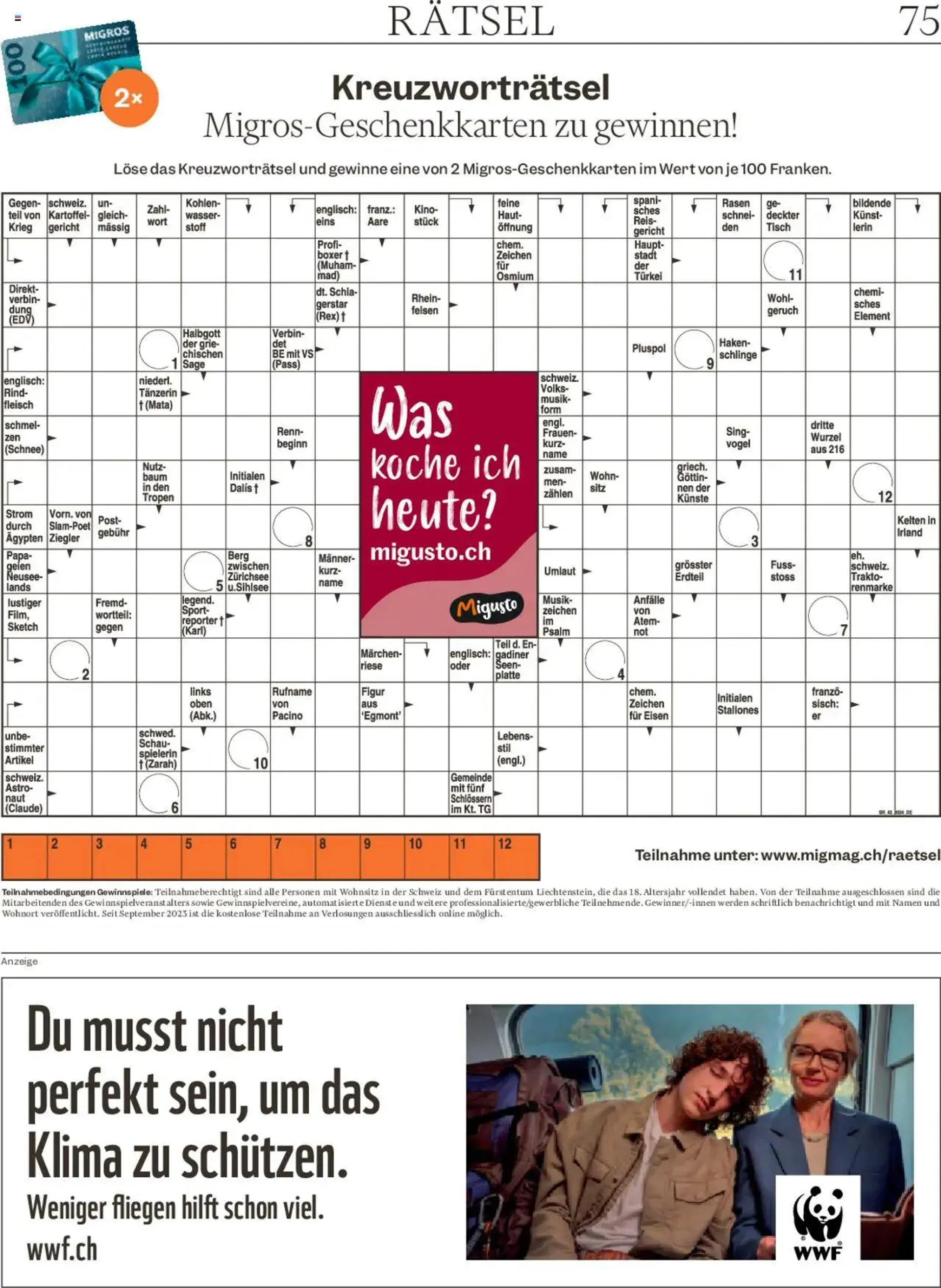 Migros - Magazin von 21. Oktober bis 27. Oktober 2024 - Prospekt seite  75