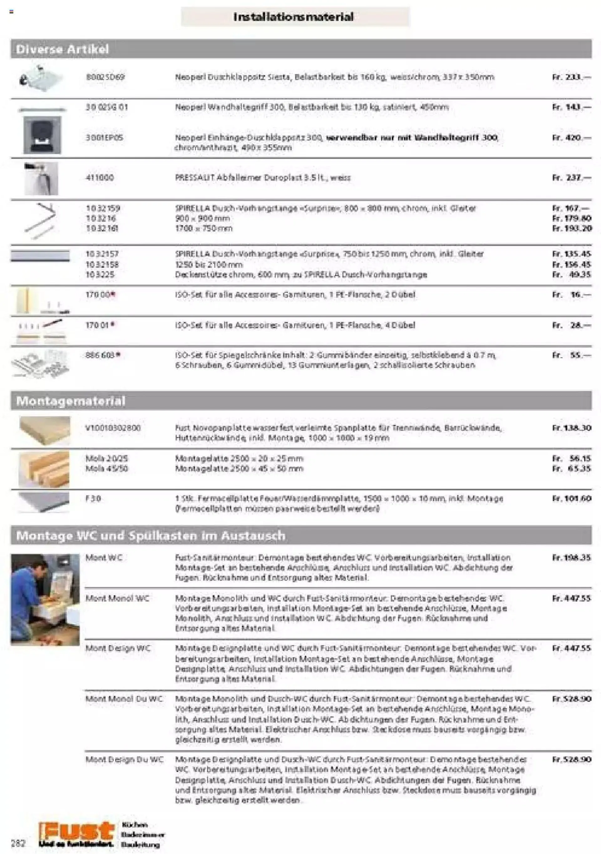 Fust Badezimmermagazin von 17. April bis 31. Dezember 2023 - Prospekt seite  282