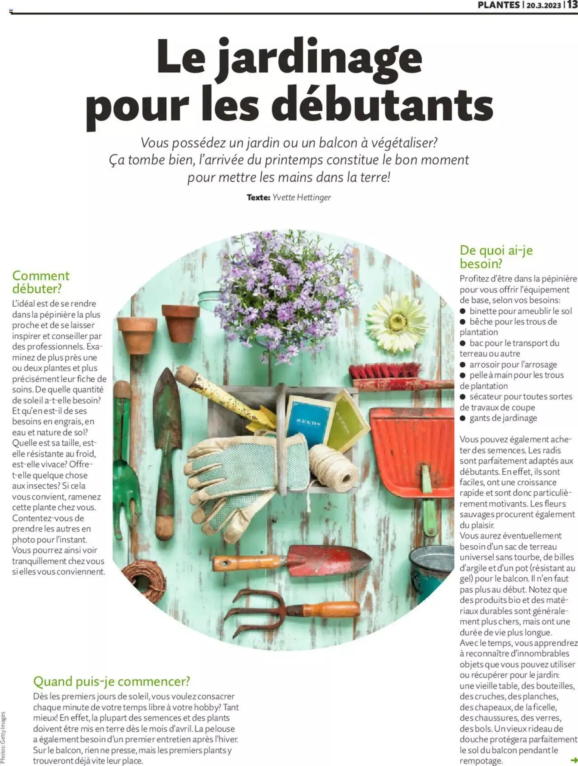 Migros Le guide du jardinier débutant von 20. März bis 31. Dezember 2023 - Prospekt seite  13