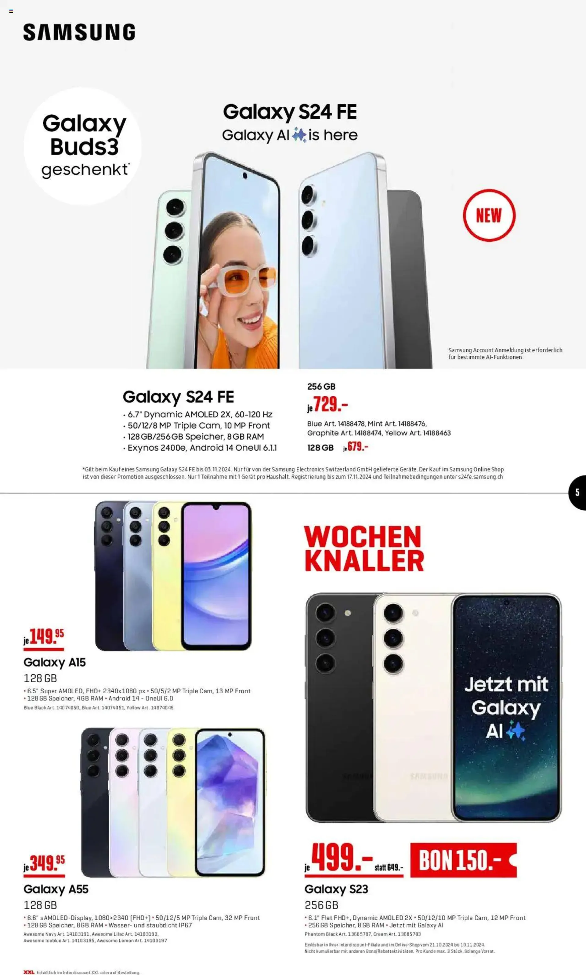 Interdiscount Mobile Prospekt von 21. Oktober bis 10. November 2024 - Prospekt seite  5