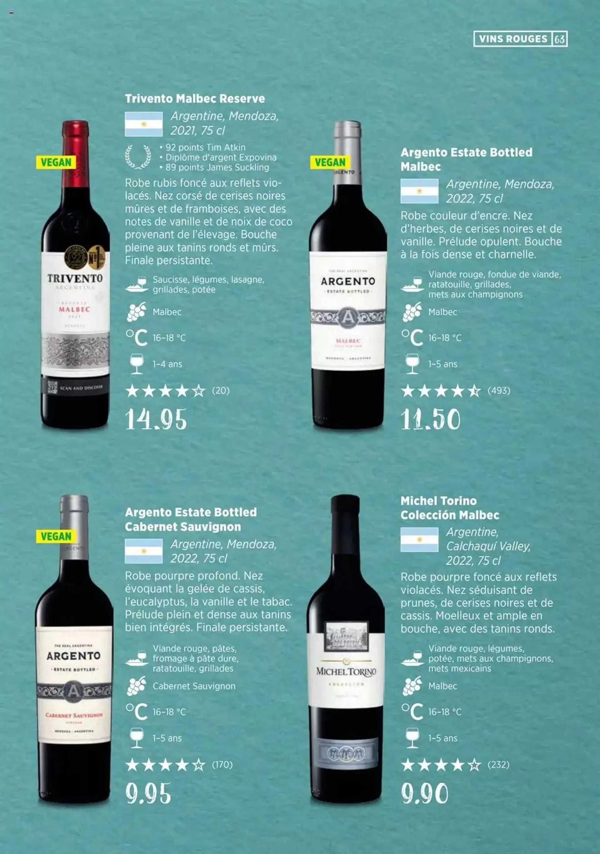 Denner Guide des vins 2023 /2024 FR von 11. September bis 31. Dezember 2023 - Prospekt seite  63