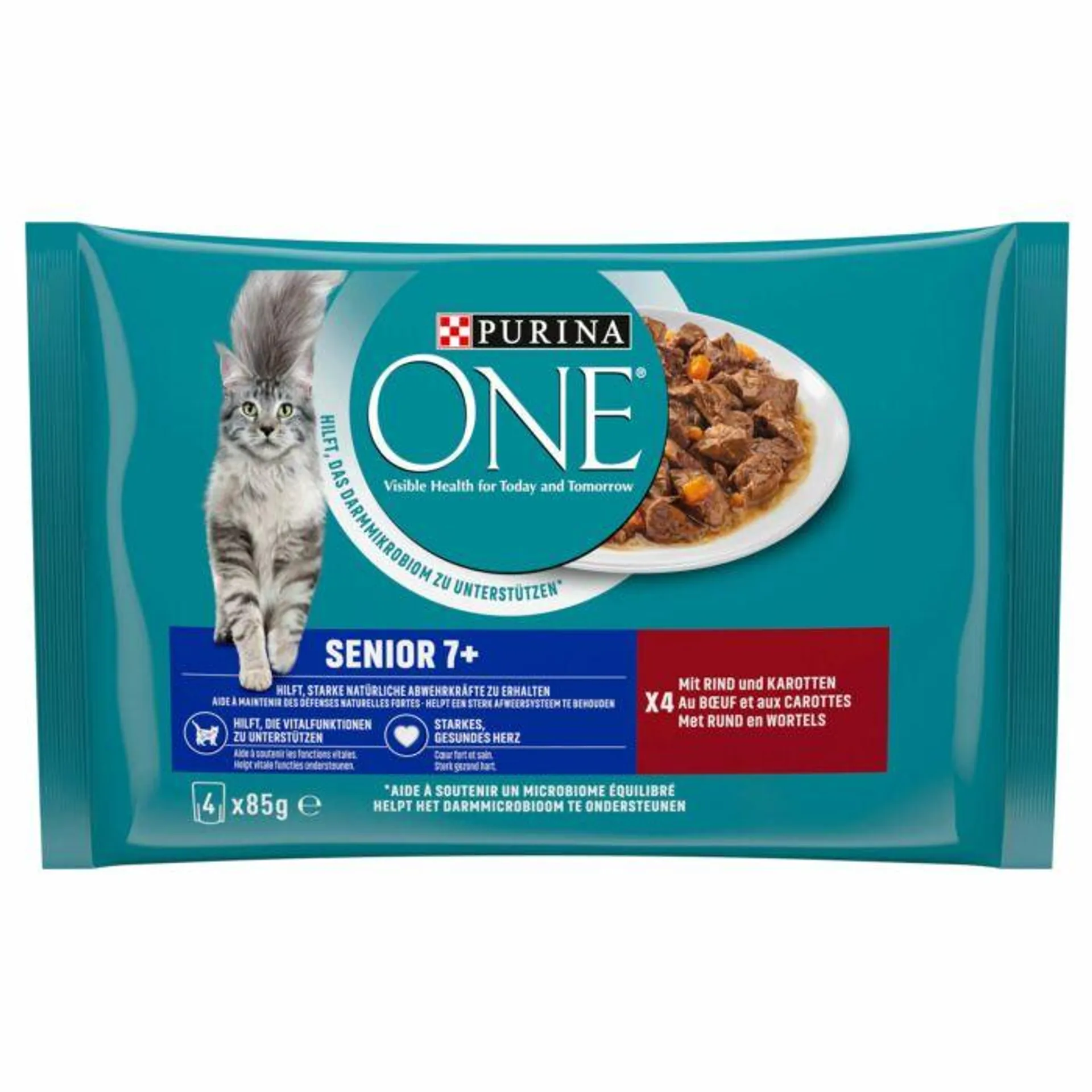 Purina ONE Senior mit Rind & Karotten