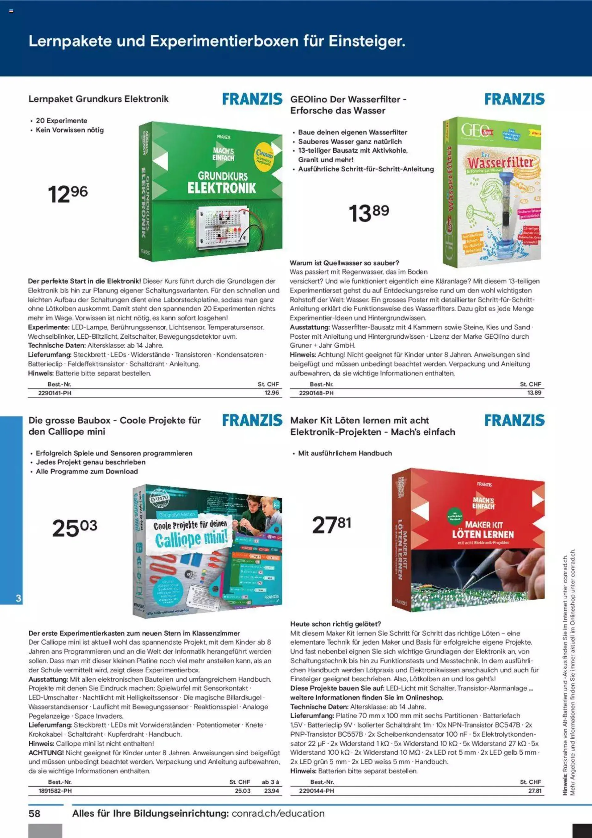 Conrad Aktionen Education von 5. September bis 31. Dezember 2024 - Prospekt seite  60