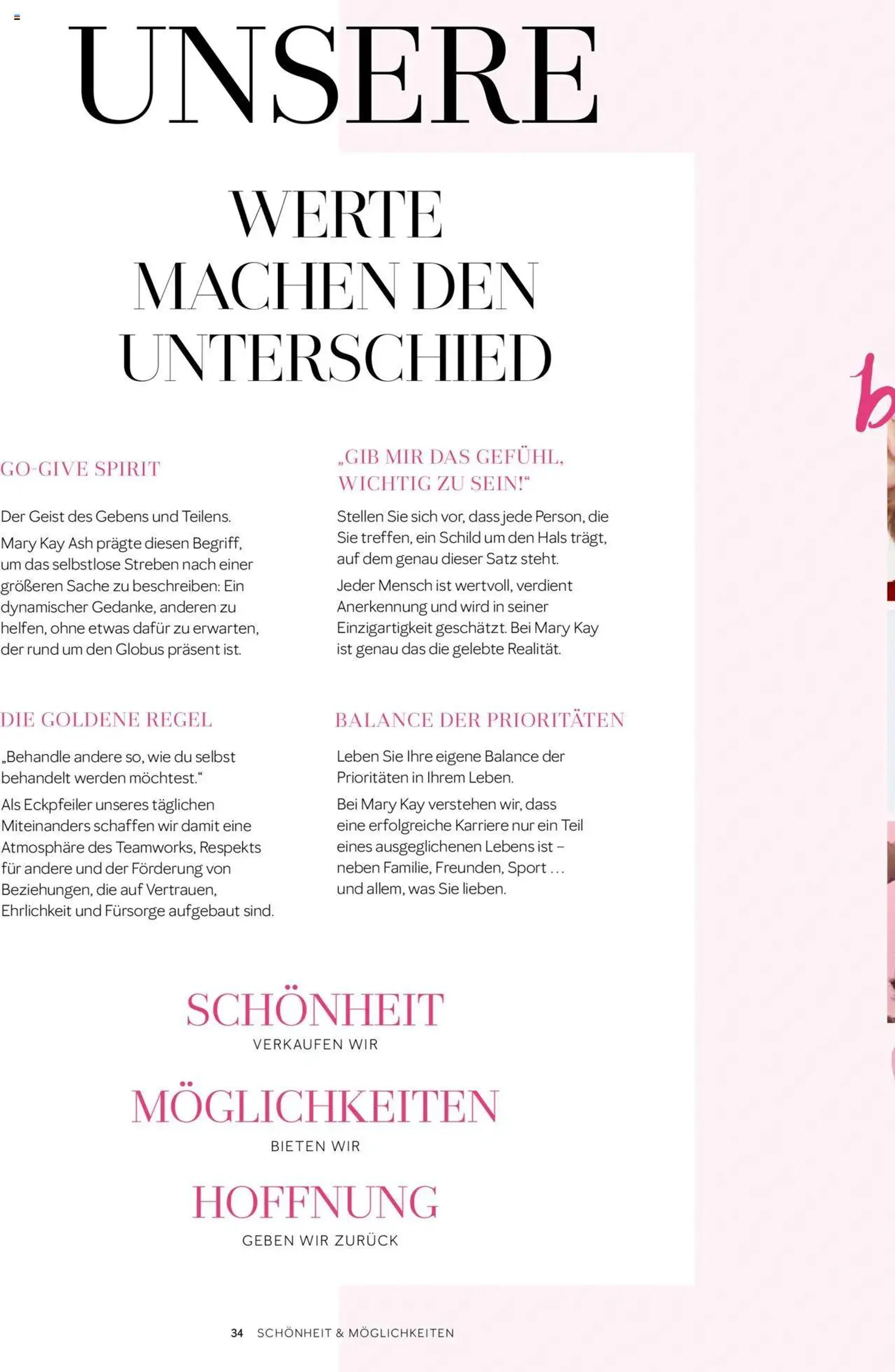 Mary Kay Aktionen Schönheit & Möglichkeiten von 18. Oktober bis 31. Dezember 2024 - Prospekt seite  34