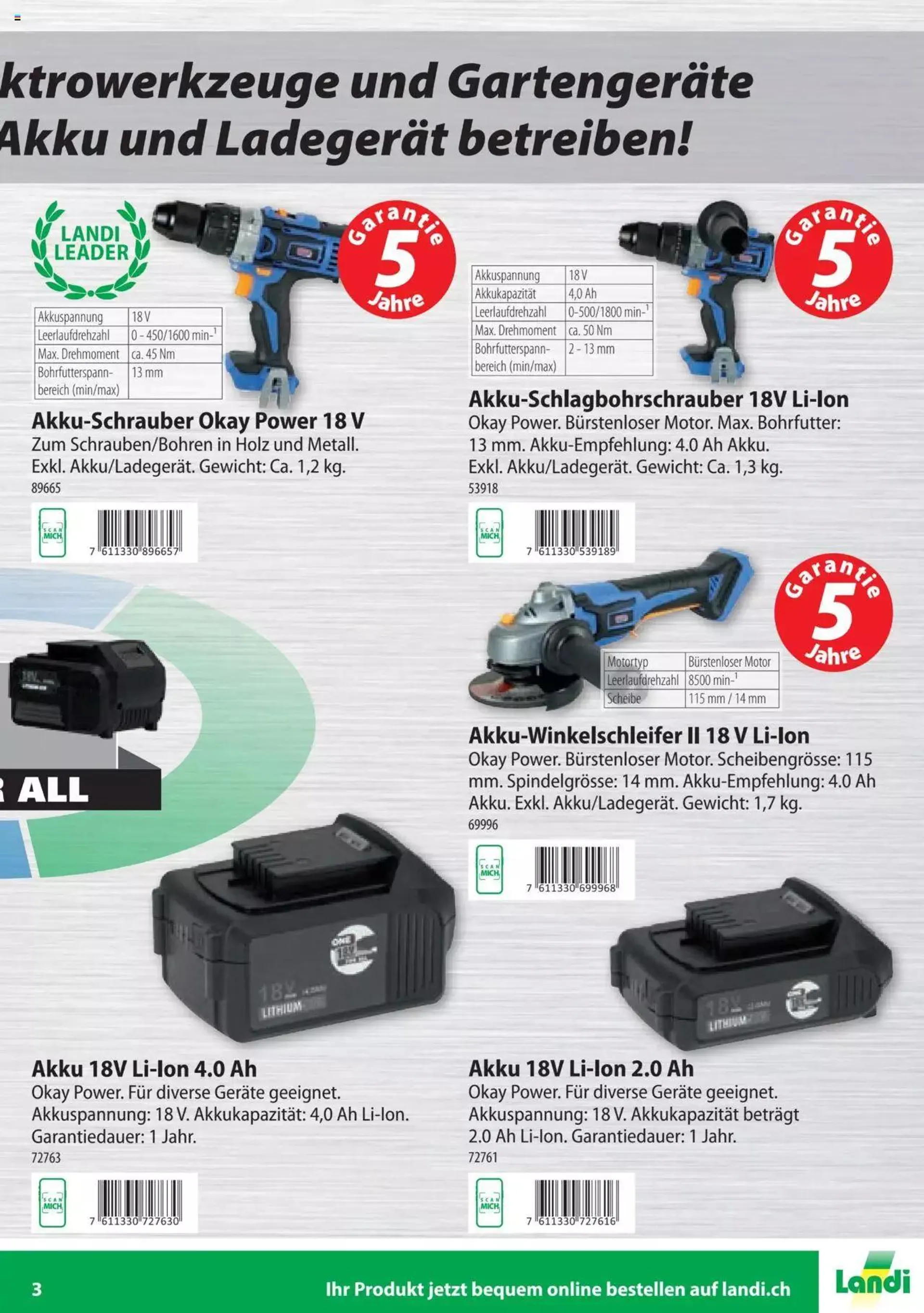 Landi Aktionen Elektrowerkzeuge 2024 von 8. Februar bis 31. Dezember 2024 - Prospekt seite  3